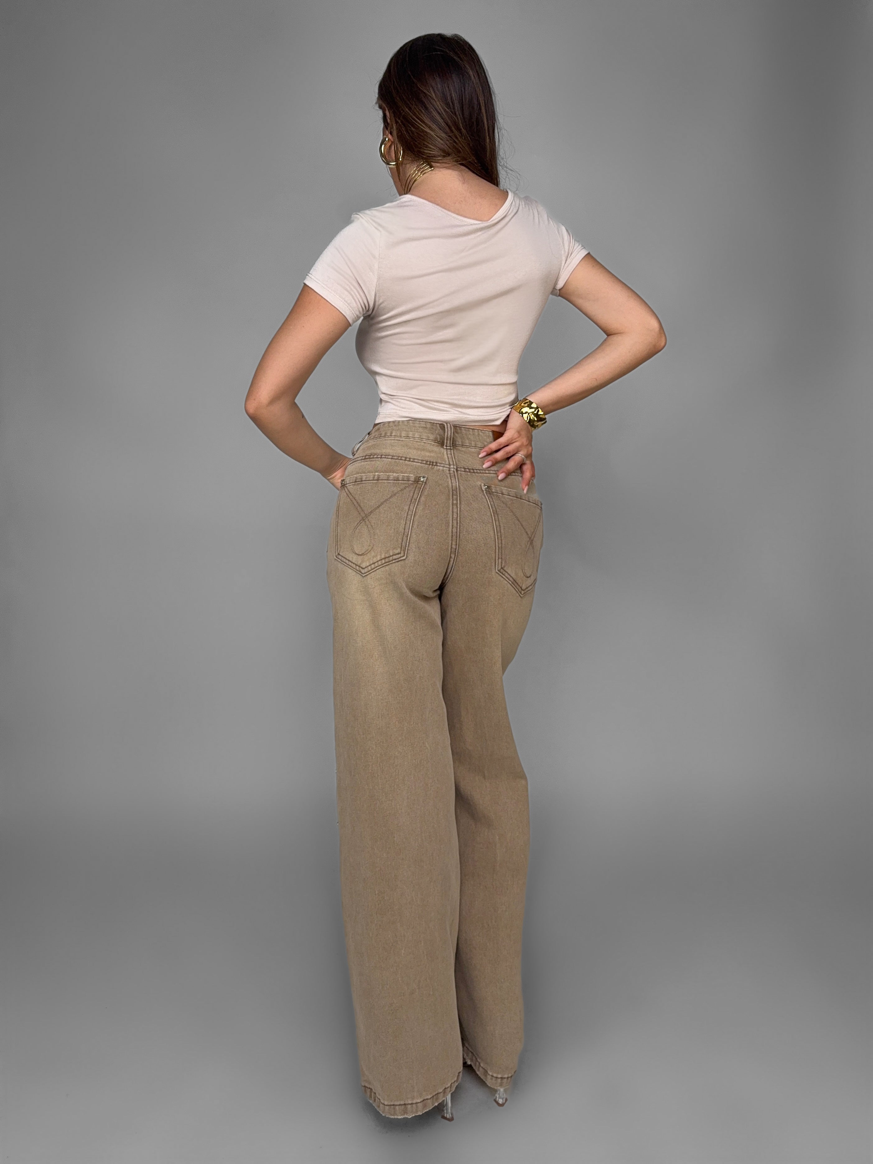 Jeans Beige Stud