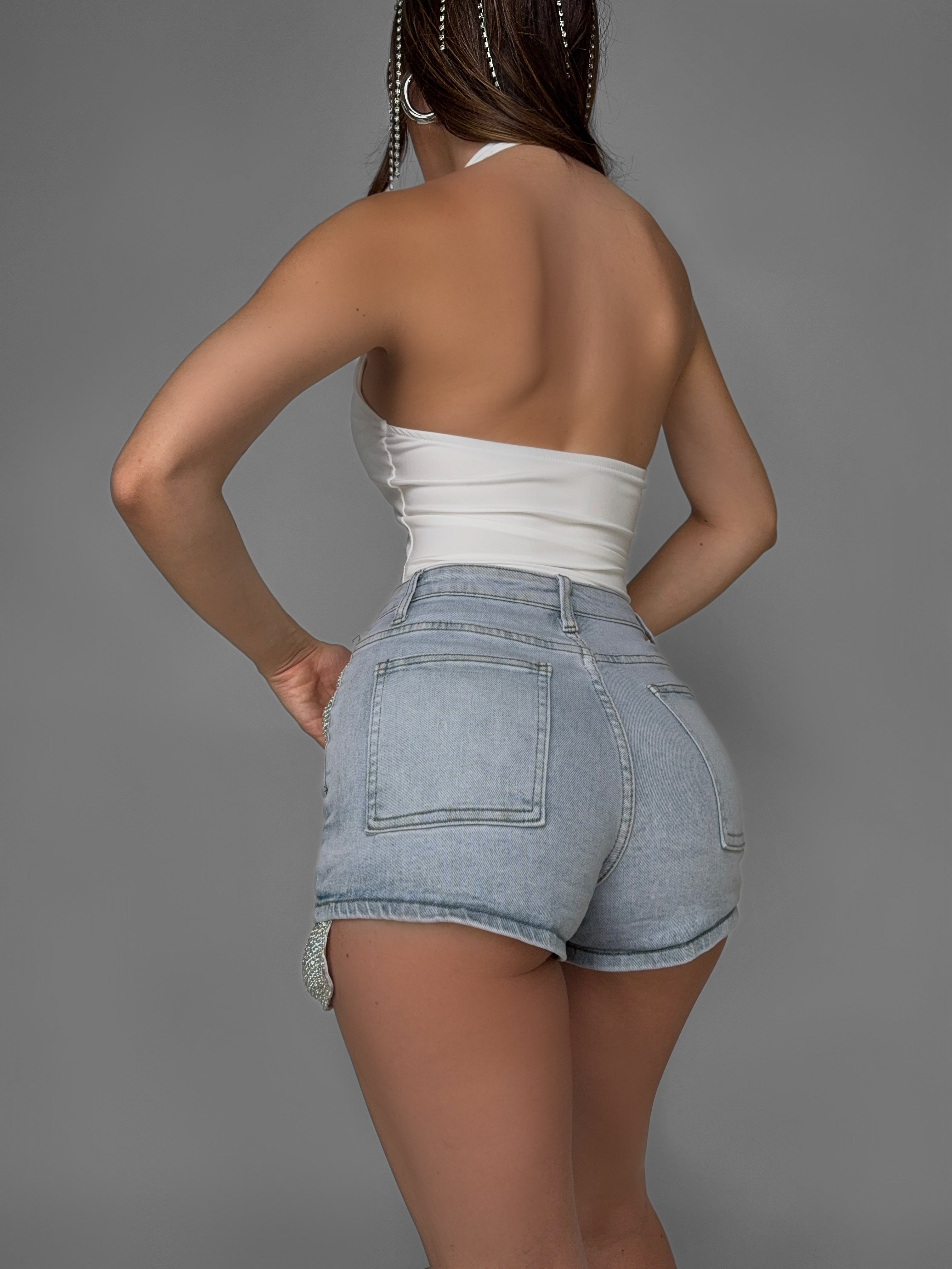 Shorts Sparkly Pocket-Denim