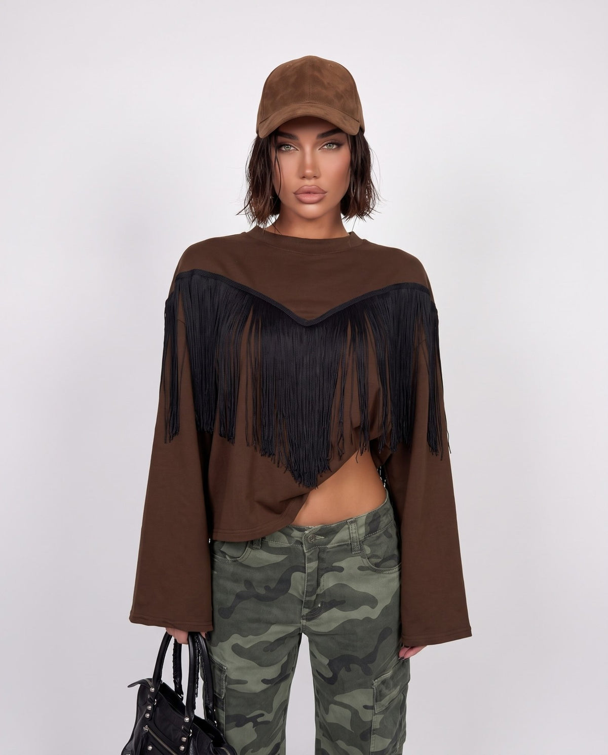 Felpa Fringe Mood-Brown