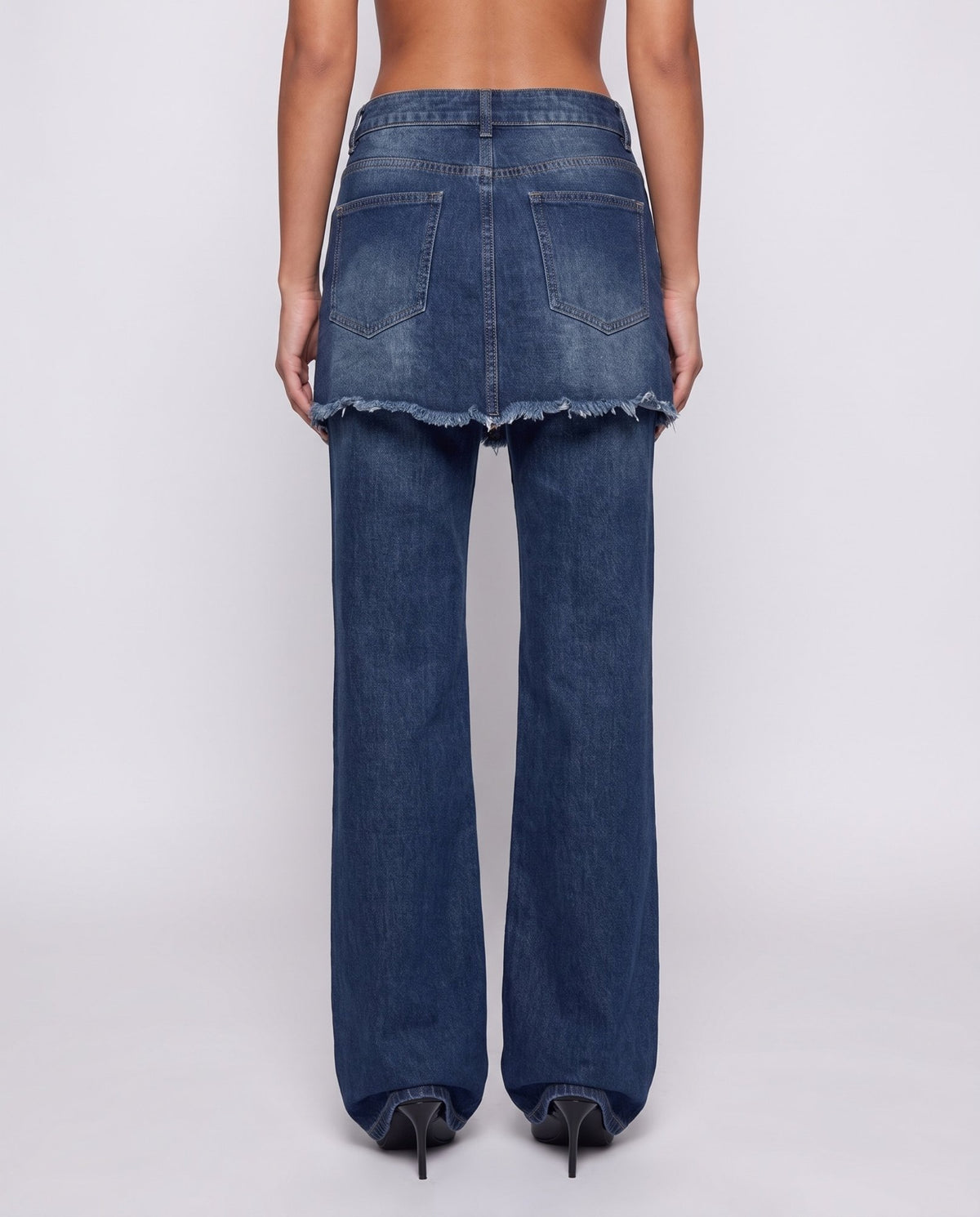 Minifalda de jeans con capas