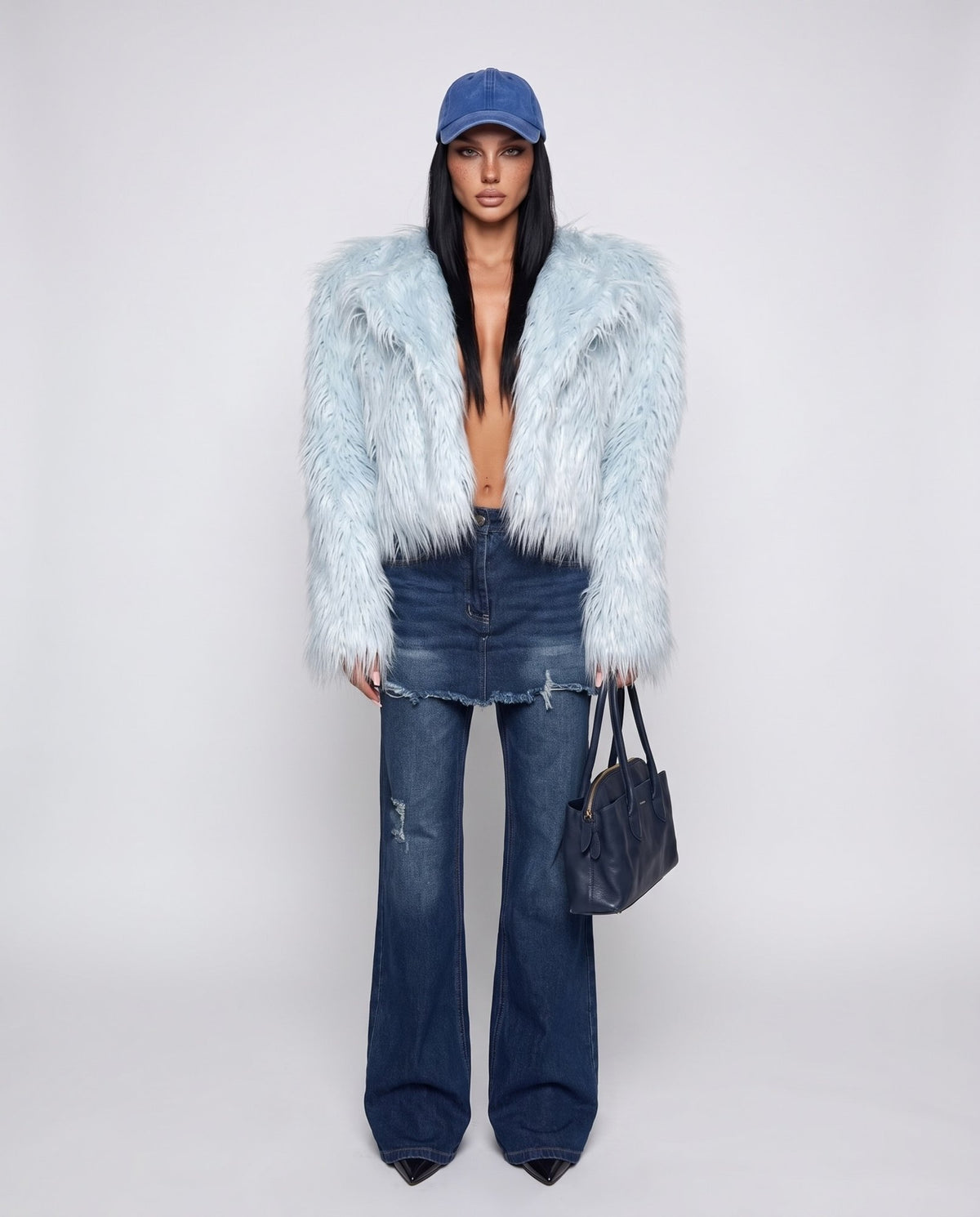 Pelliccia Fluffy Crush-Light Blue