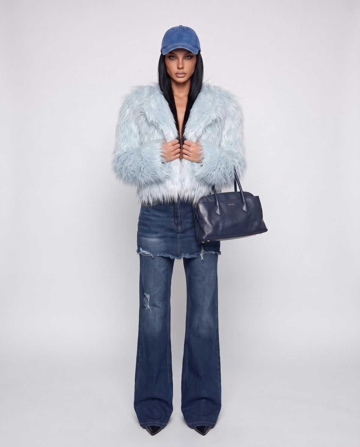 Pelliccia Fluffy Crush-Light Blue