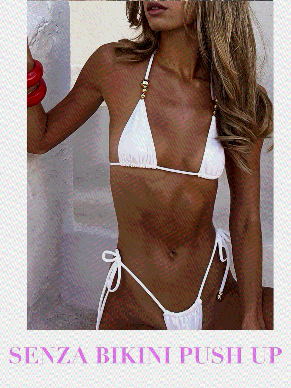 Bikini Triangolo Push Up-White-Perizoma