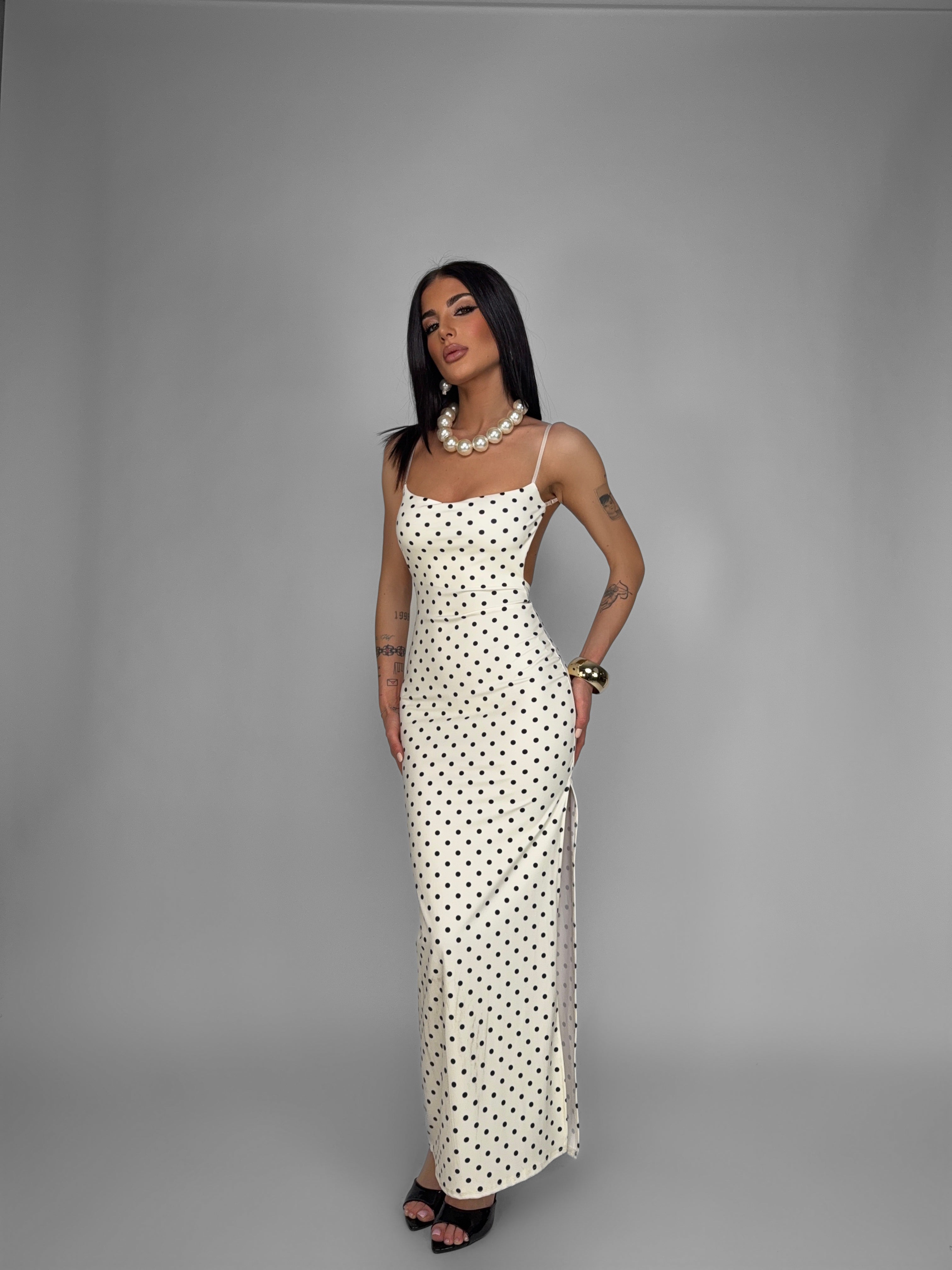 Abito Romantic Dot-White