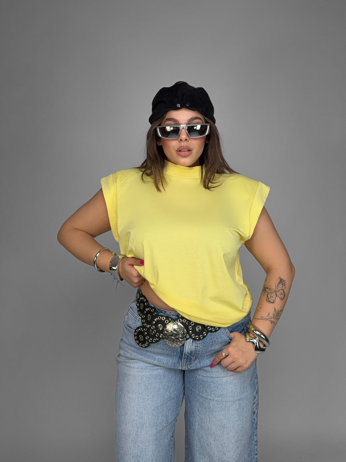 CURVY FIT - Top Classic Tank-Yellow