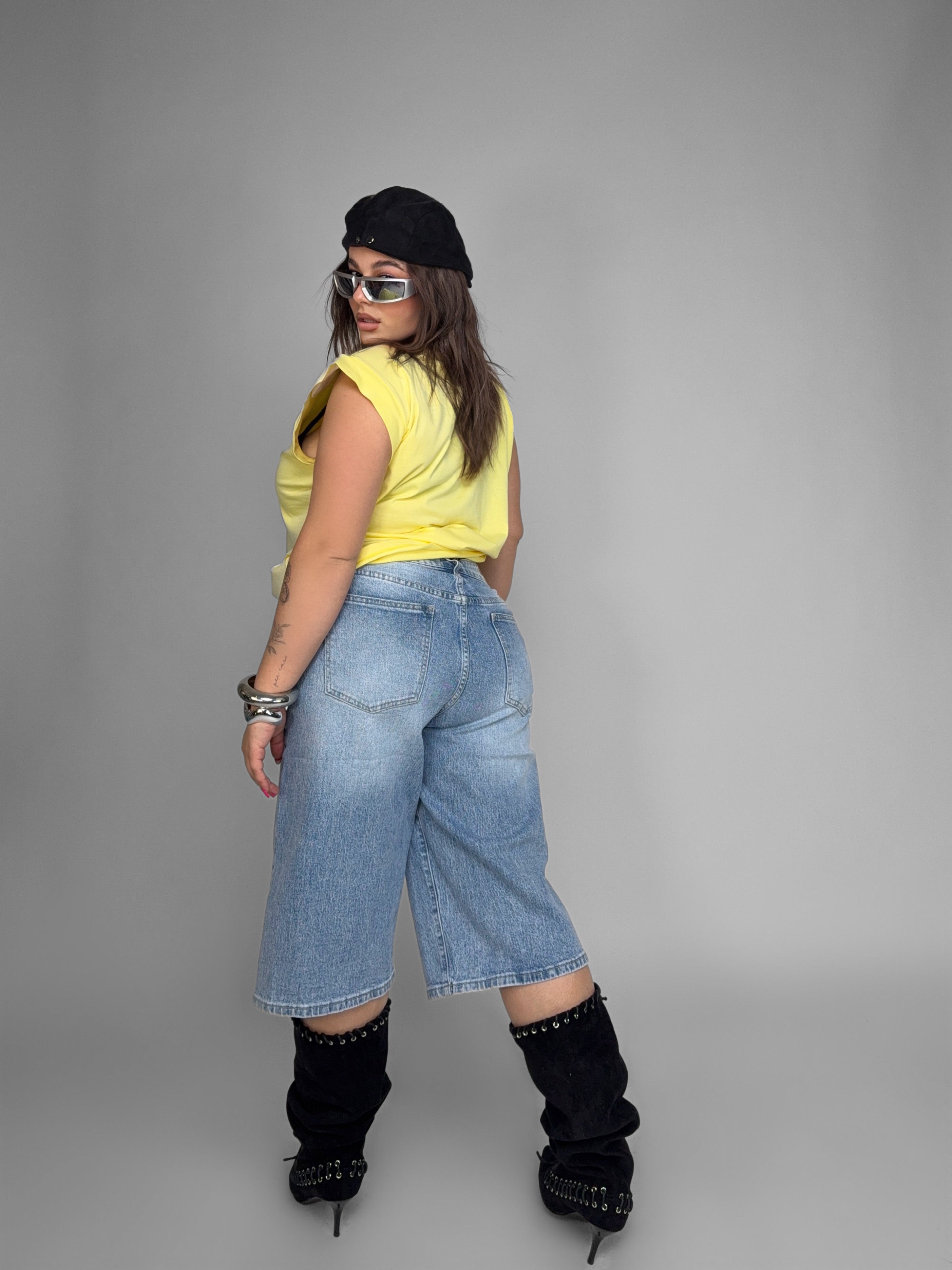 CURVY FIT - Easy Denim Bermuda Shorts