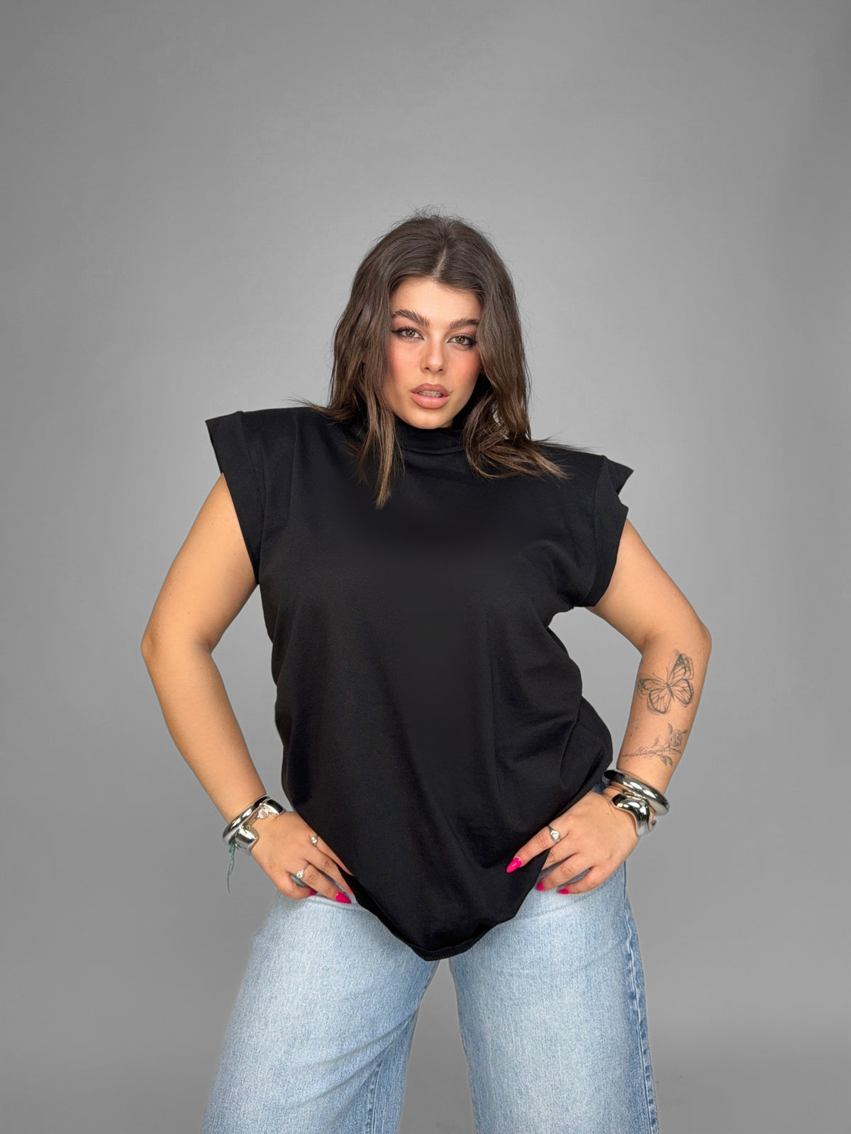 CURVY FIT - Classic Tank Top-Black