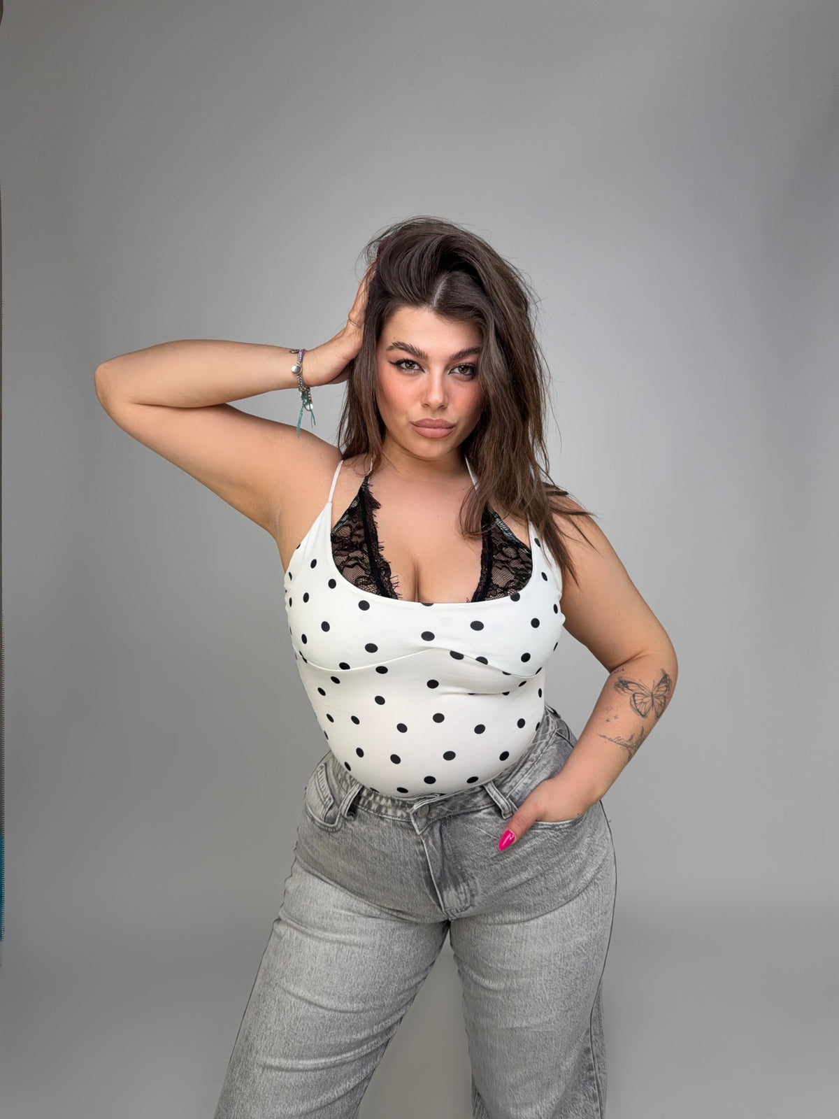 CURVY FIT -Body Lace Illusion-White