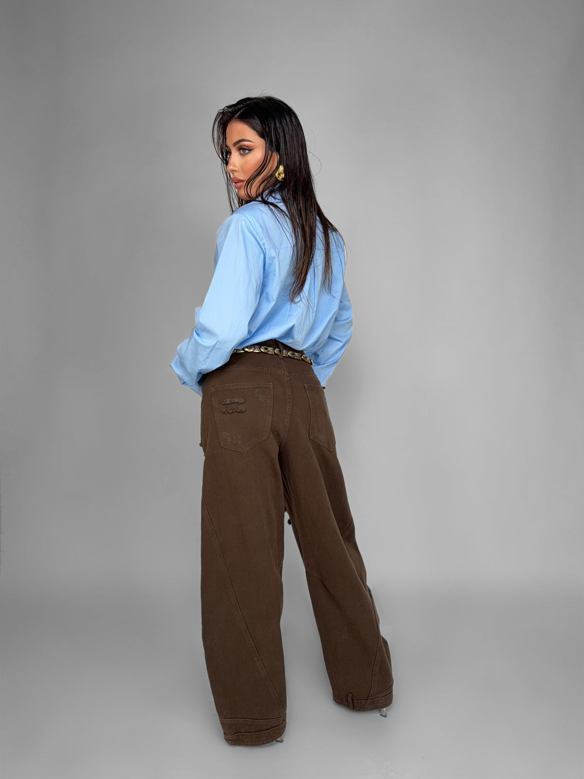 Jeans Brown Rip