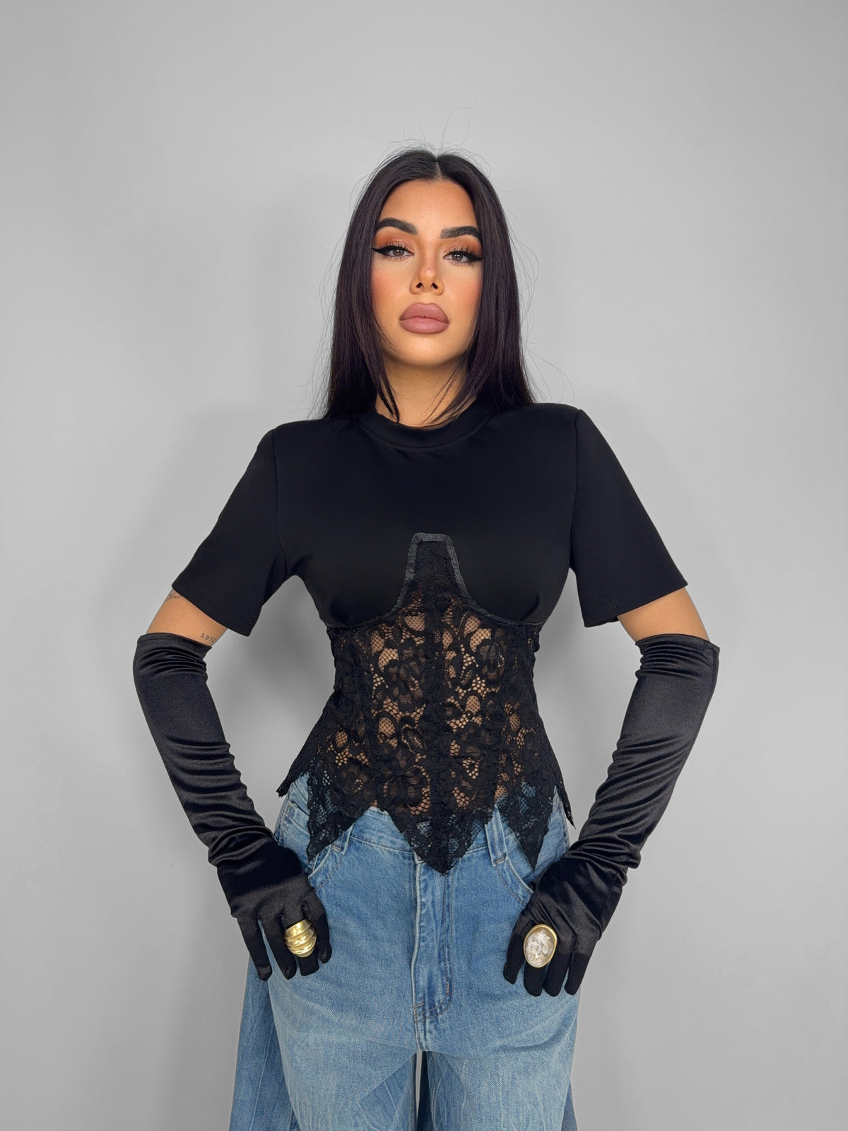 Maglia Heart Shape-Black