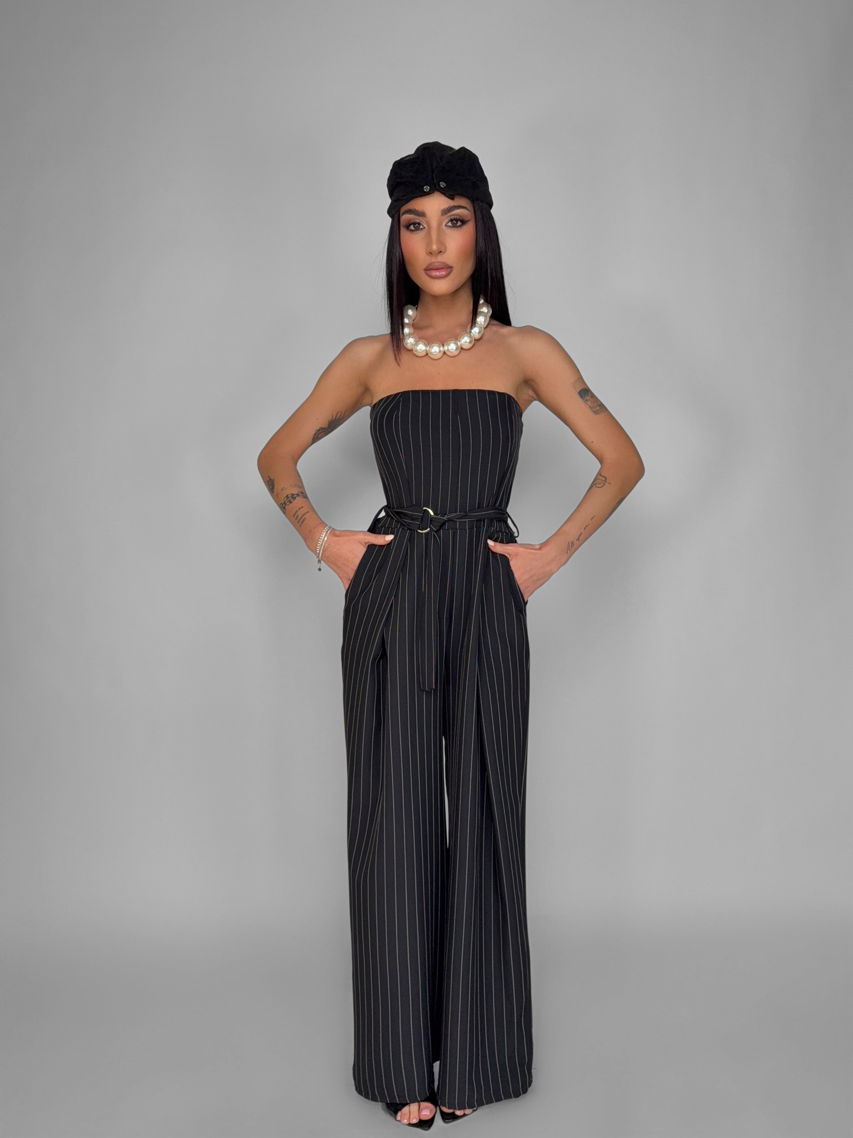 Tracksuit Striped-Black