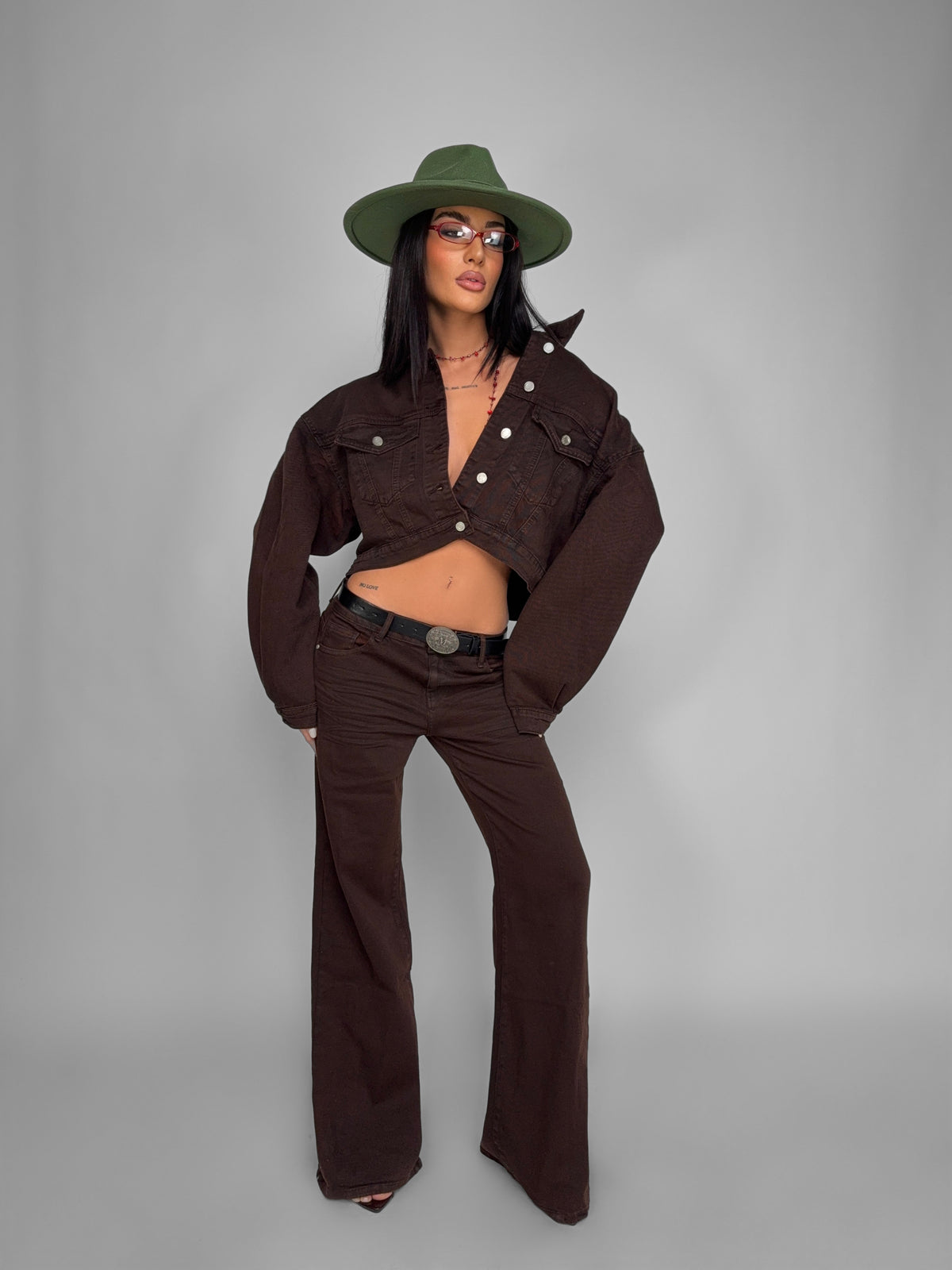Total Look Coffee Denim
