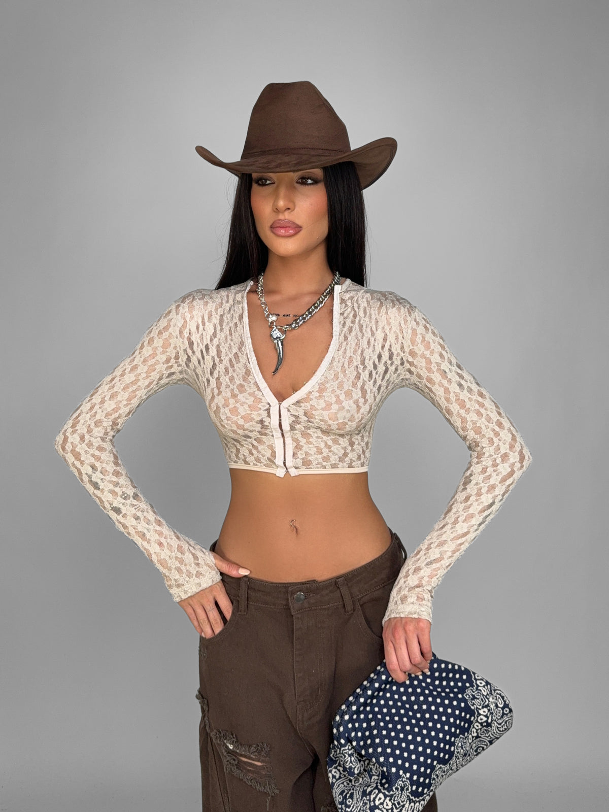 Top Lace Hook-Beige