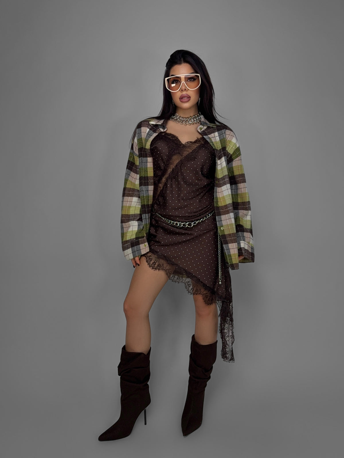 Total Look Country Check- Light Green