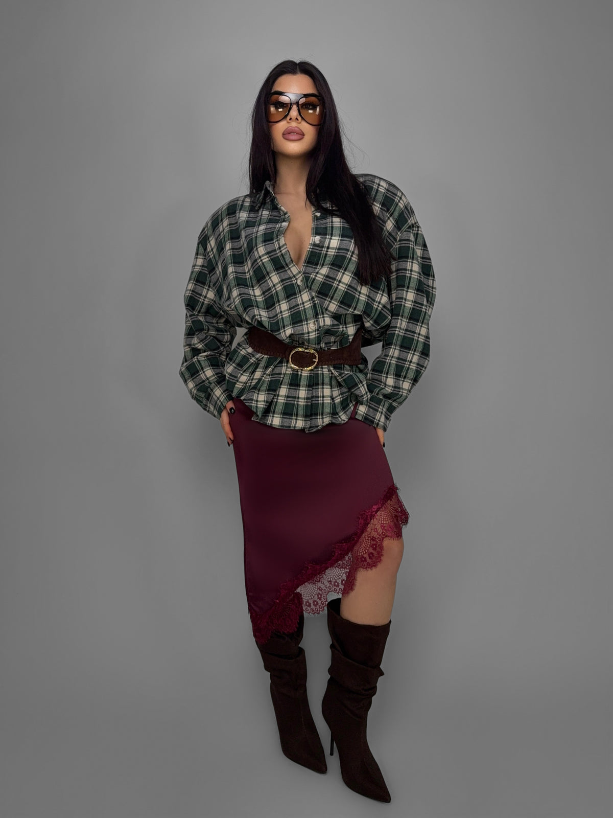 Total Look Country Check-Dark Green