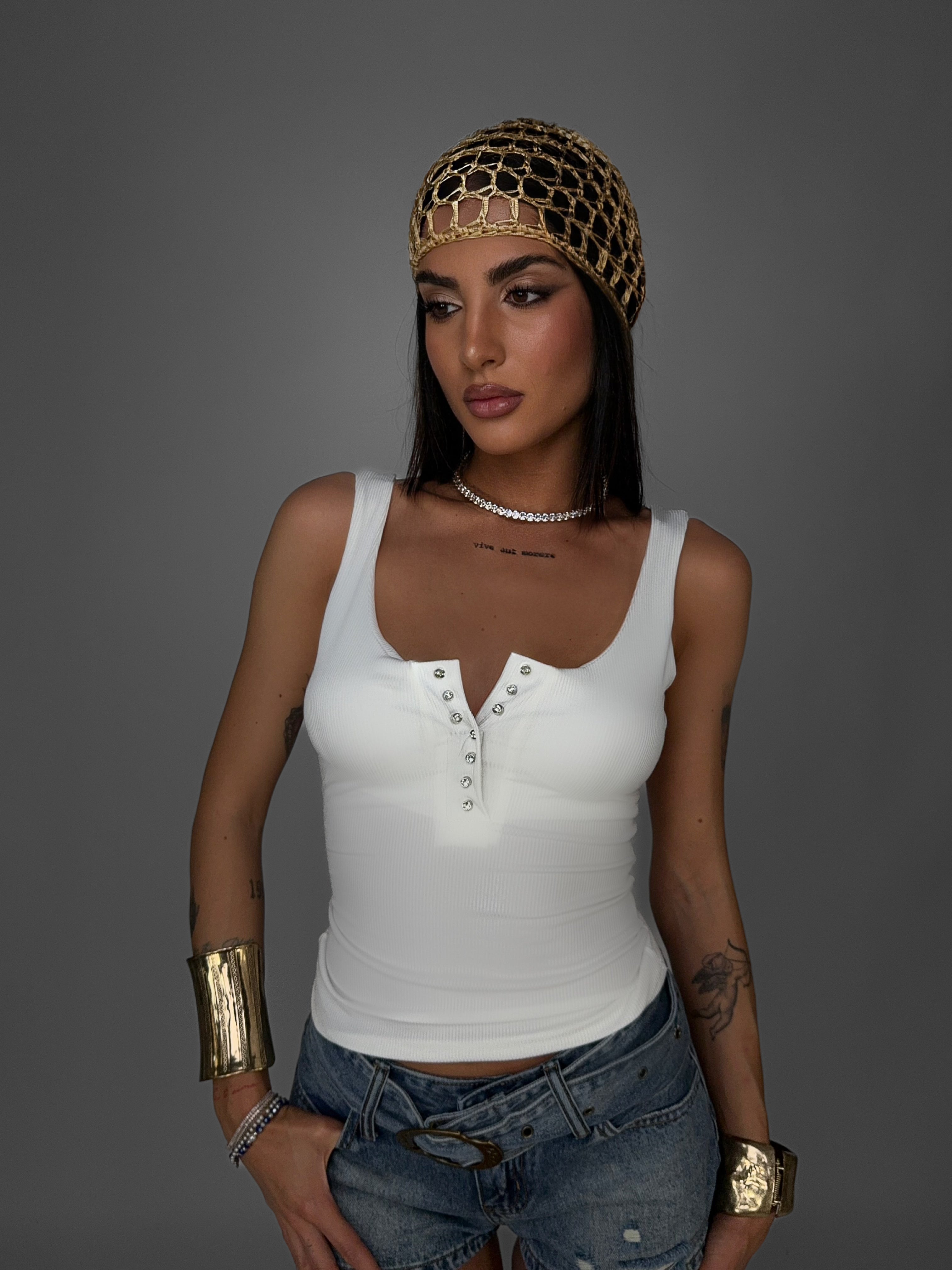 Top Sparkle Front-White