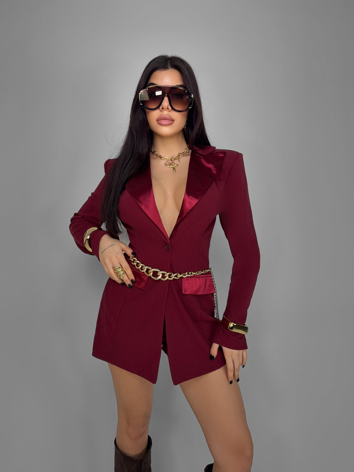 Santa Baby Jumpsuit - Cherry Red