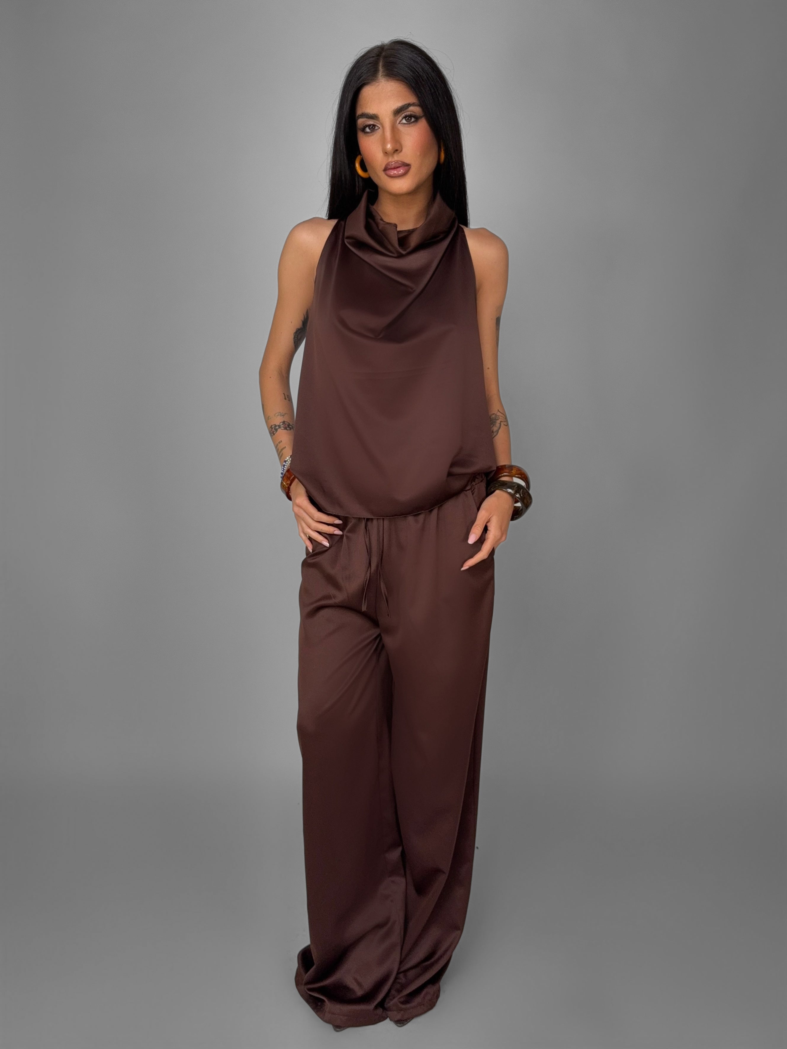 Completo Silky Drape-Brown