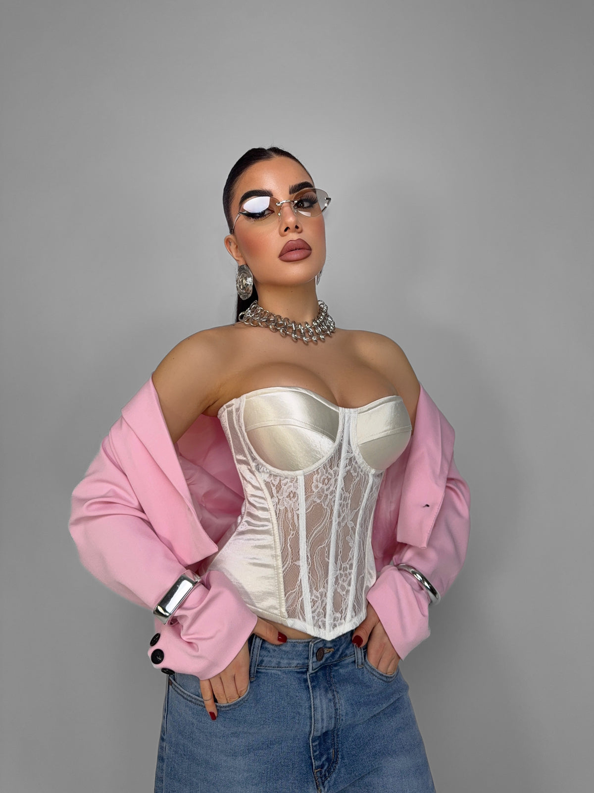 Corset Satin -White
