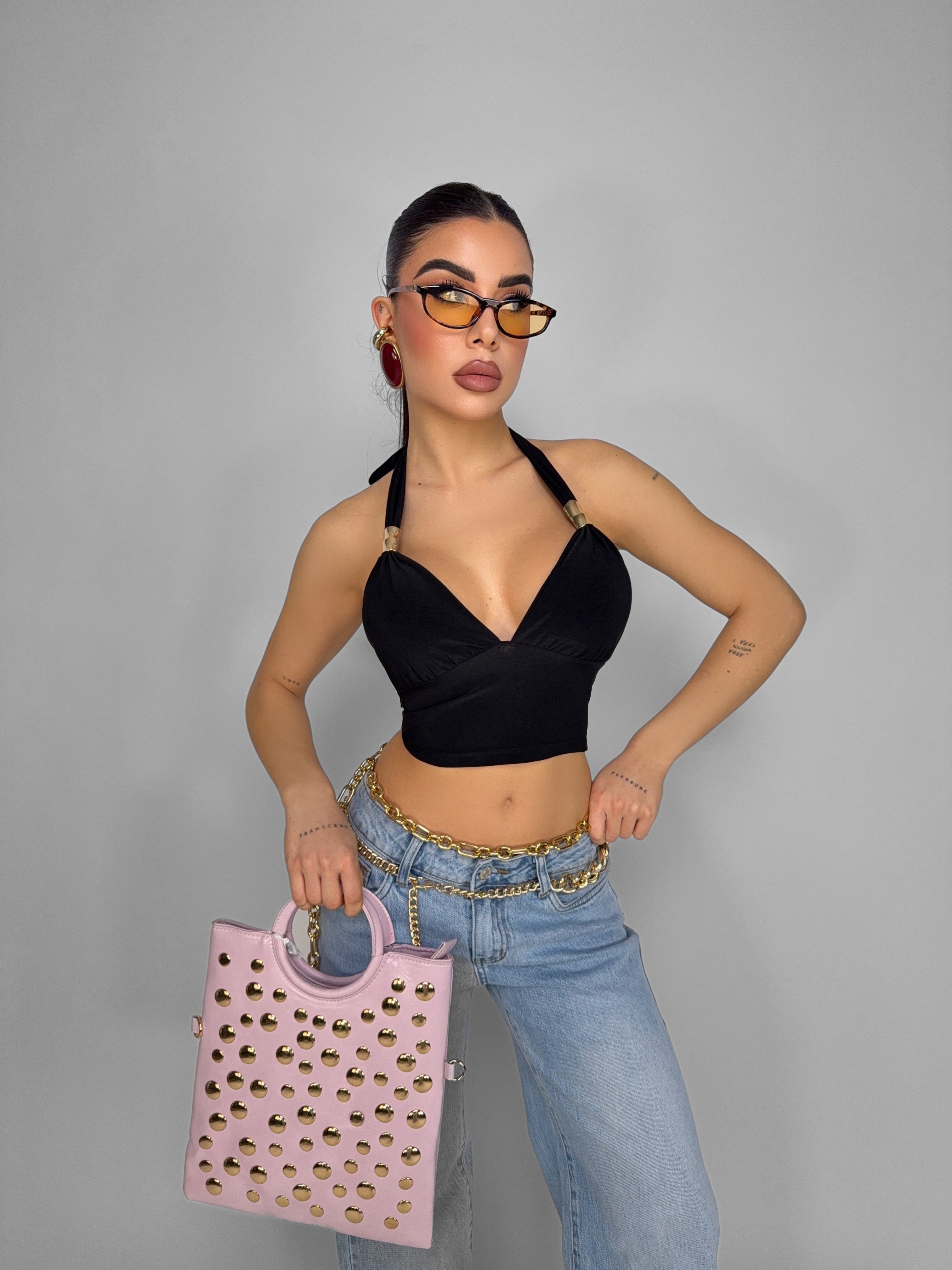 Top Gold Line - Black