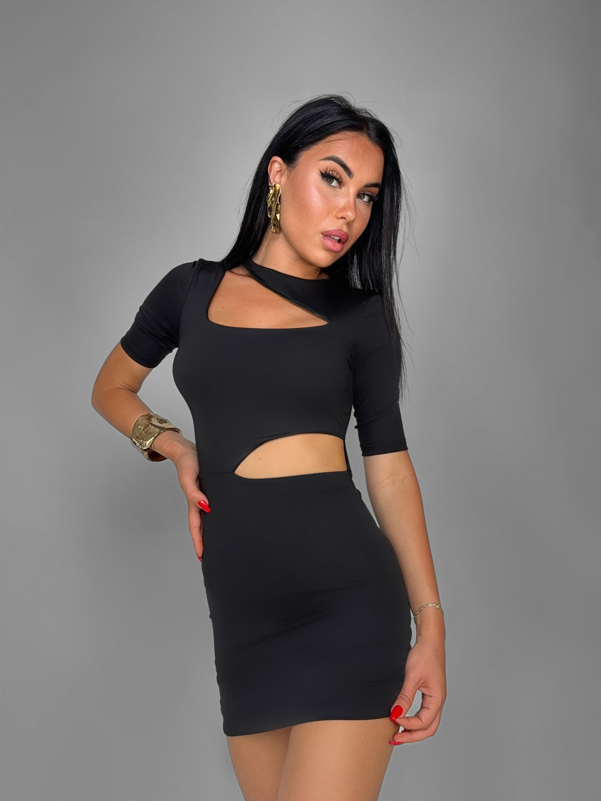 Abito Sleek Cut-Out-Black