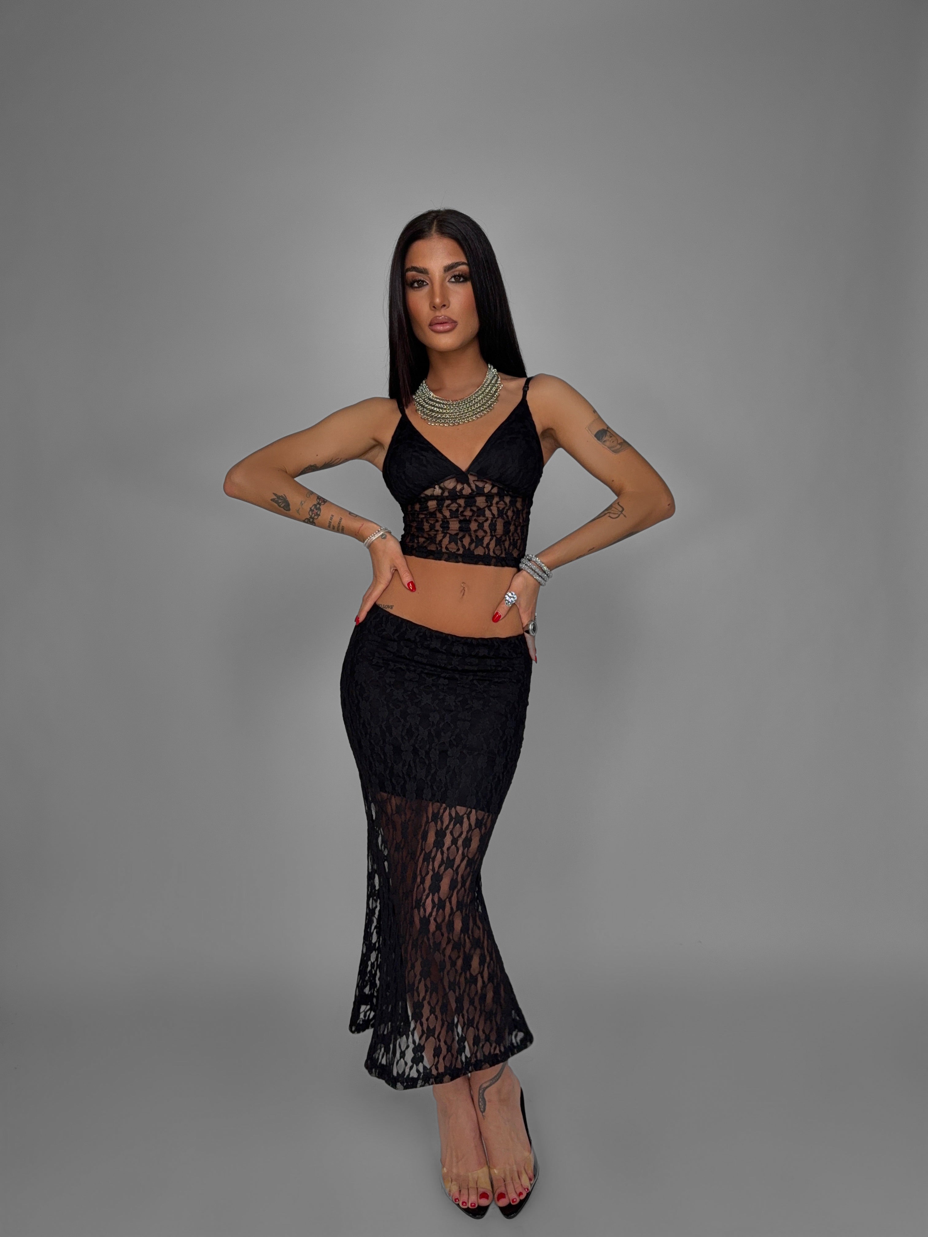 Lace Poise Set - Black
