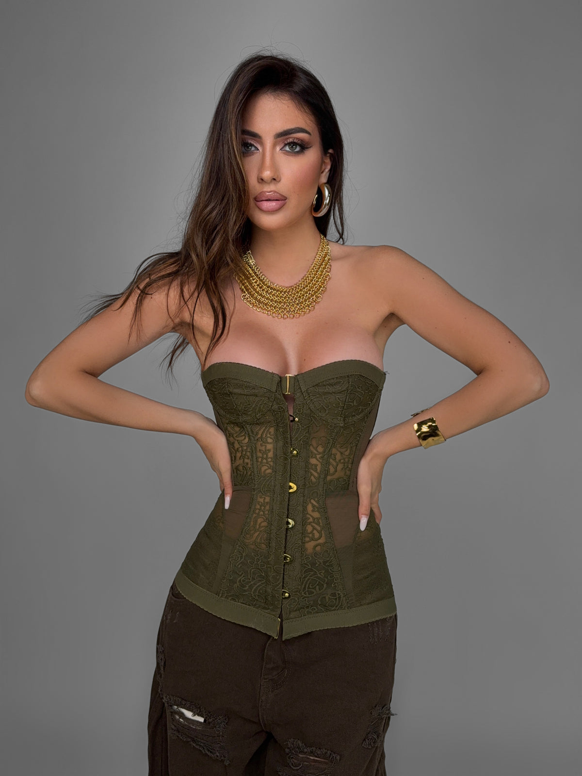 Corset Coquette Lace-Green