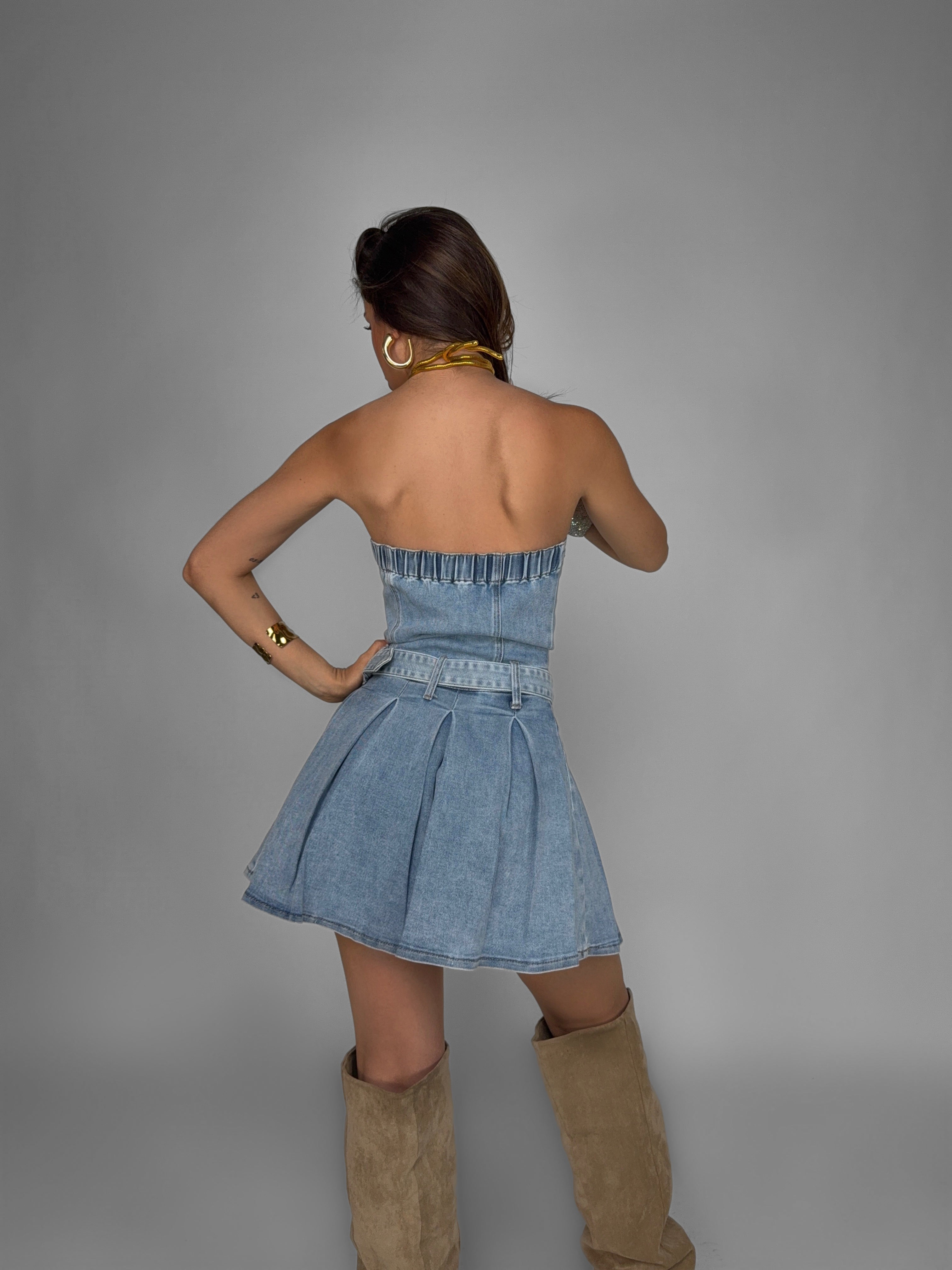 Abito Tiered Denim