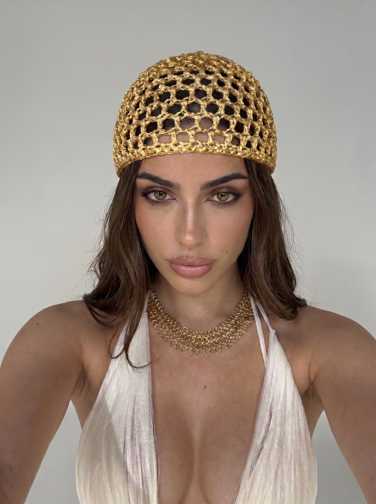 Crochet Hat - Light Brown