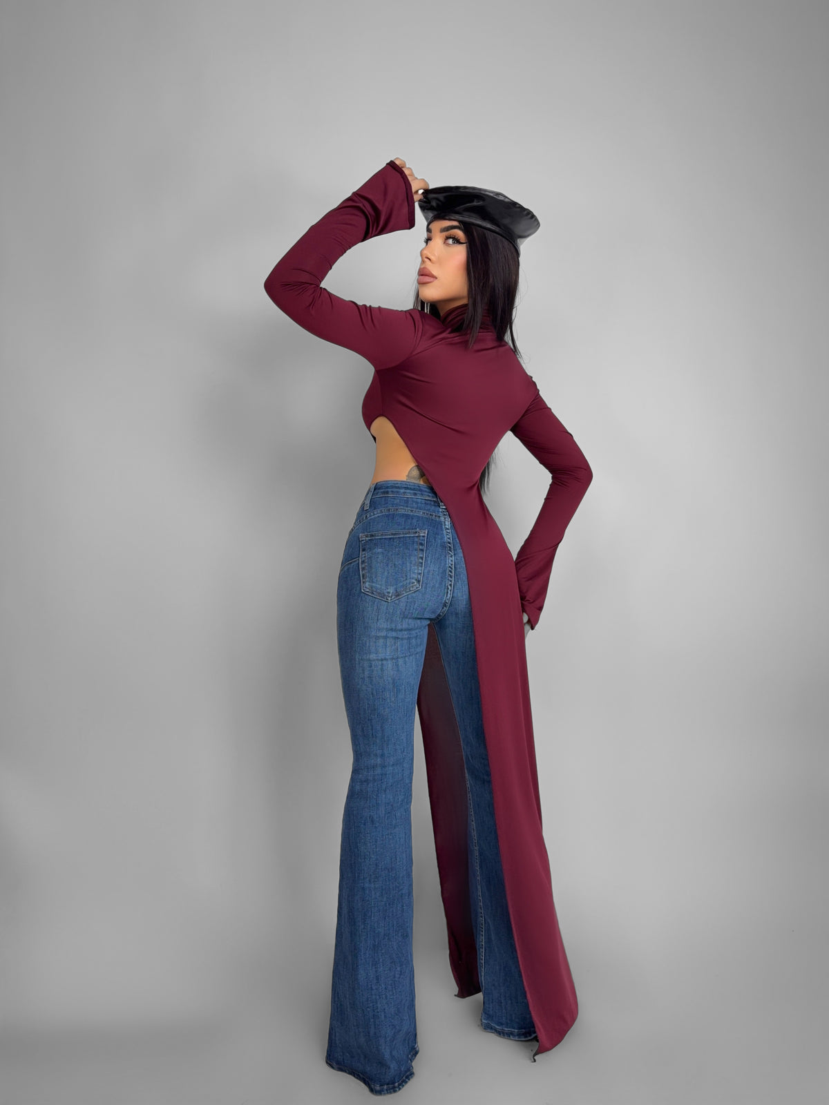 Asymmetrical Jumper - Cherry Red