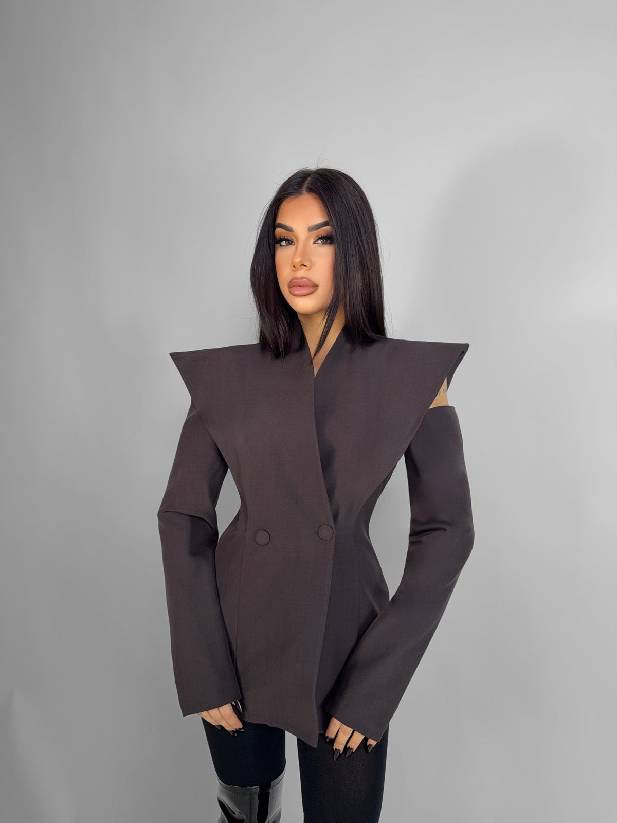 Traje/Chaqueta Desestructurada - Marrón