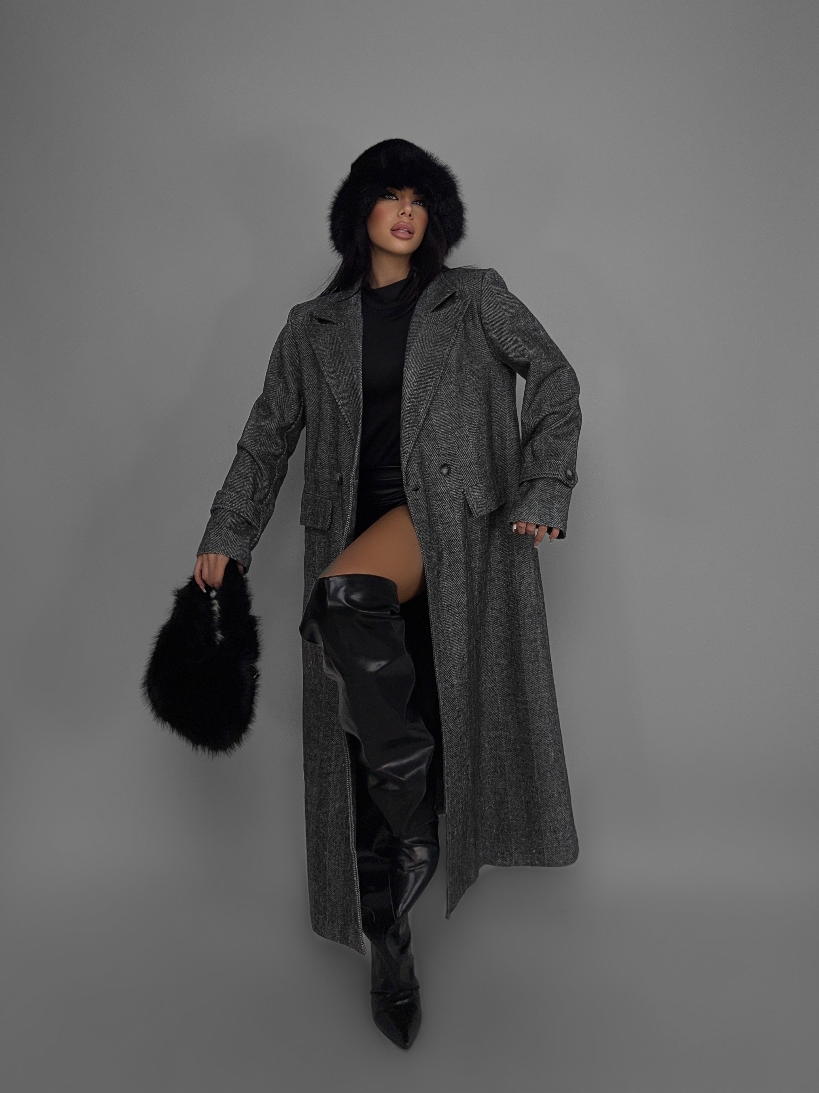 Chess Coat-Grey