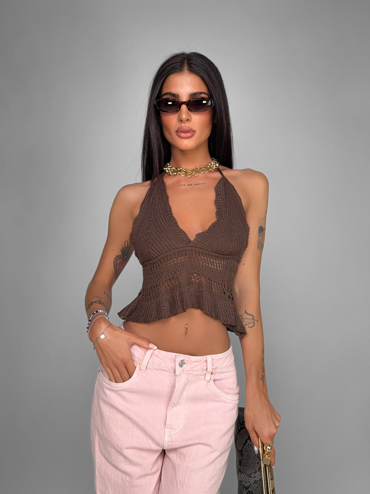Top Candy Crochet-Brown