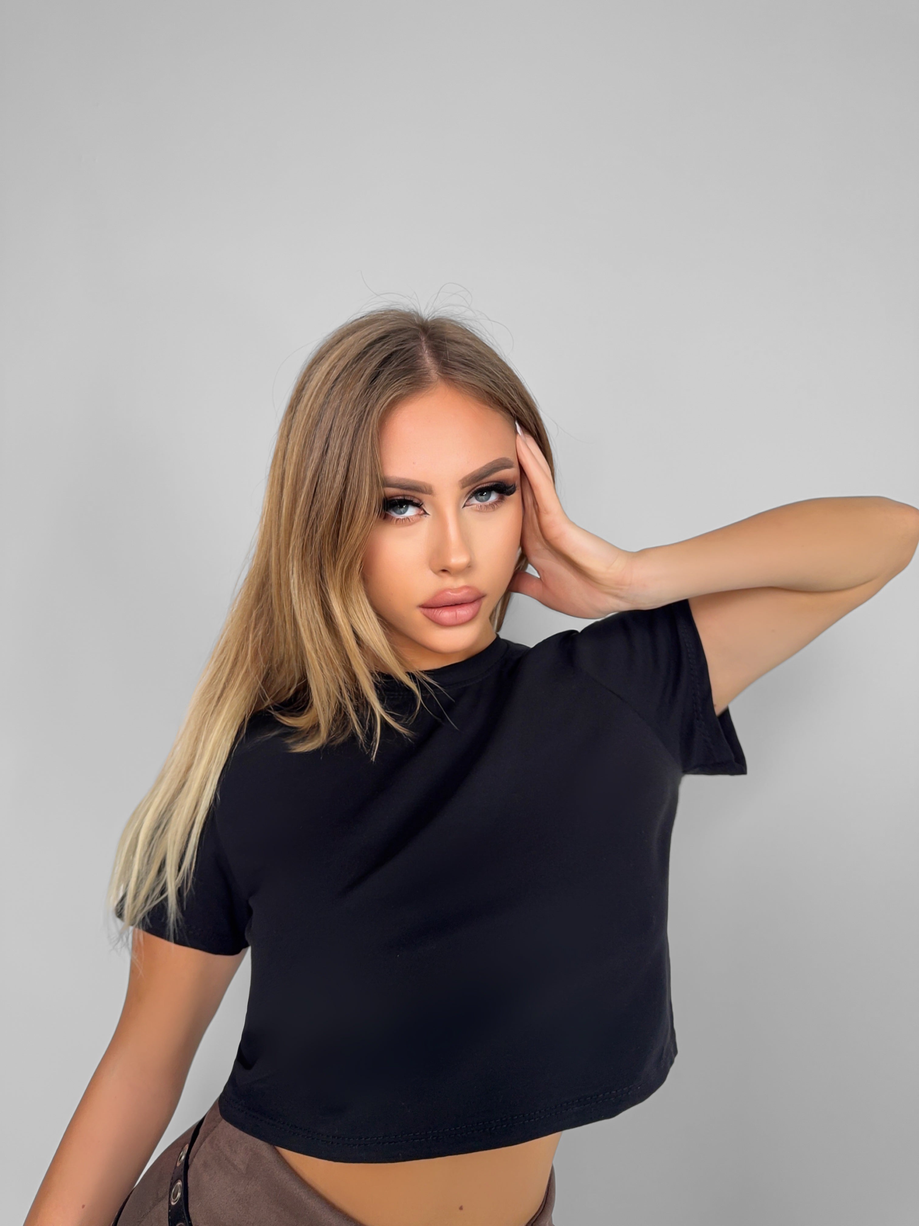 Crop Top Basic-Black