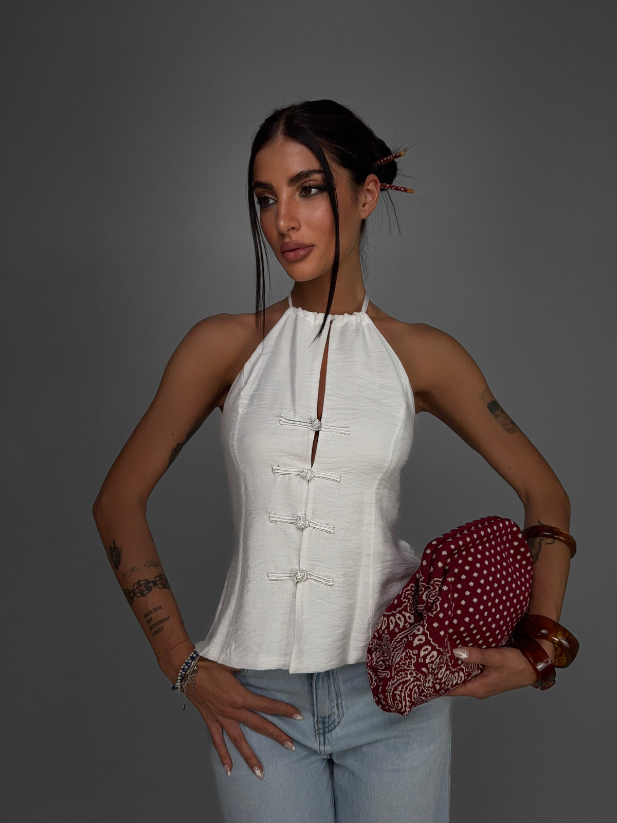 Top Oriental Chic-White