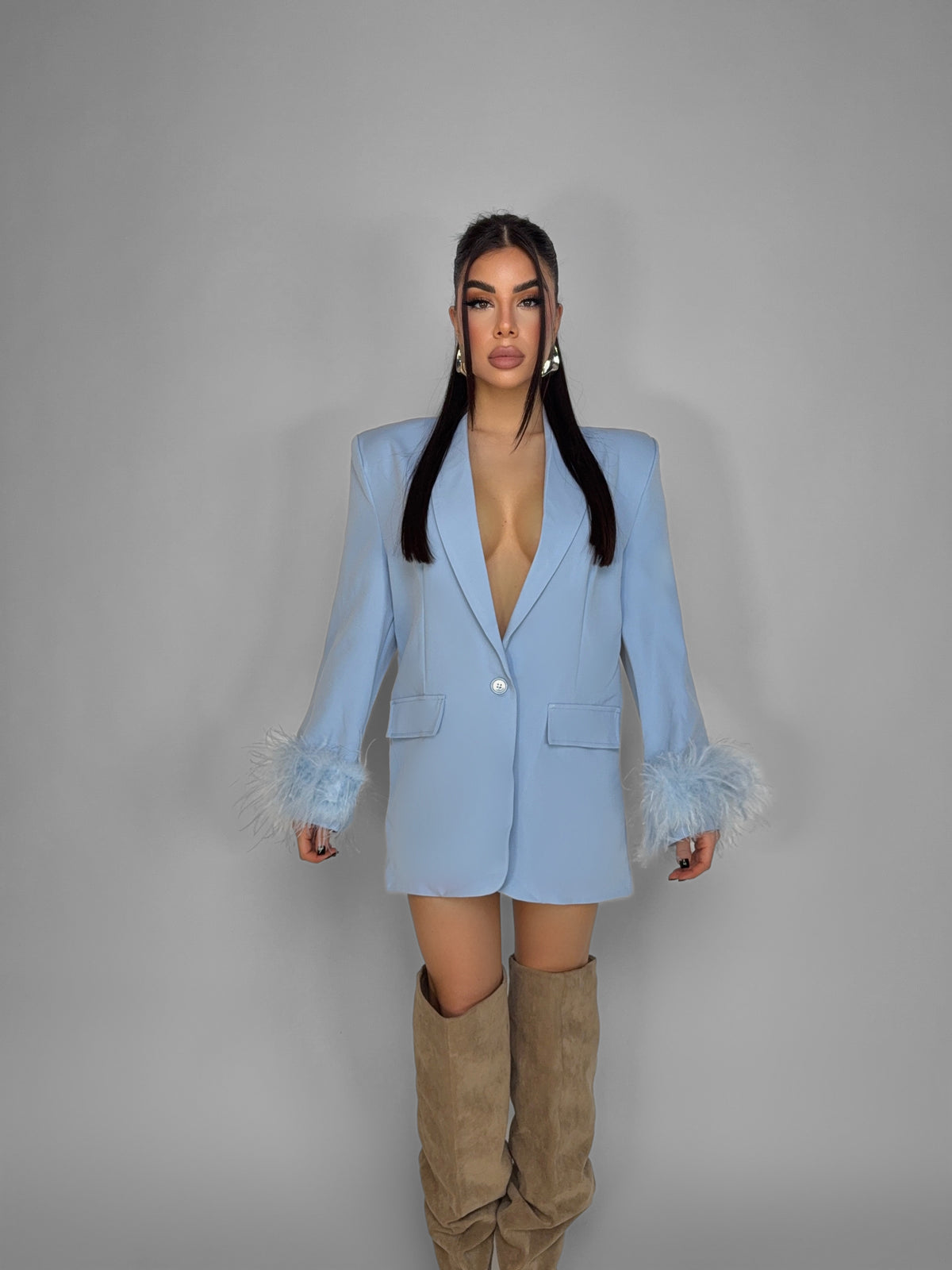 Blazer Feather Touch-Light Blue