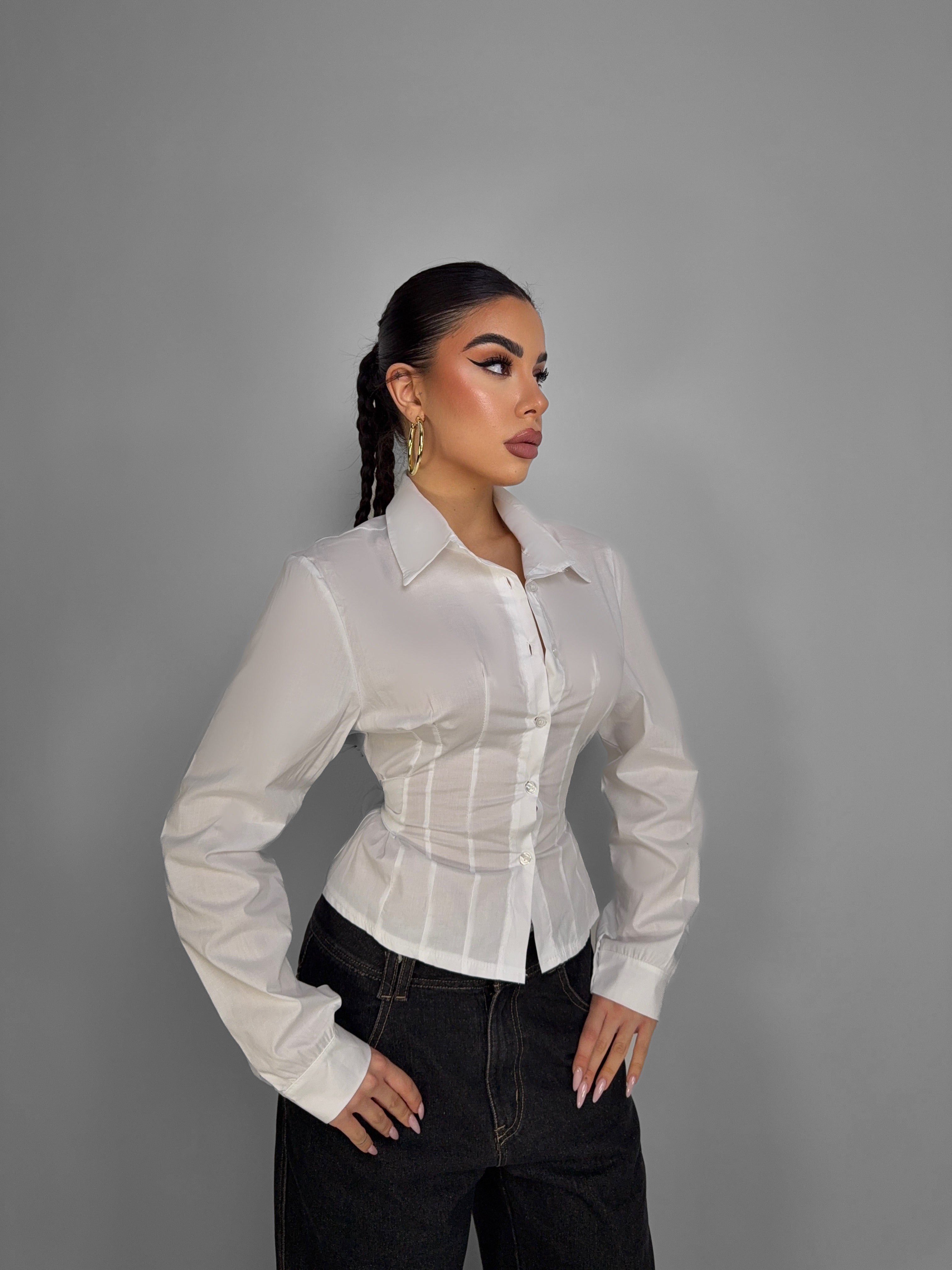 Camicia Back Flock - White