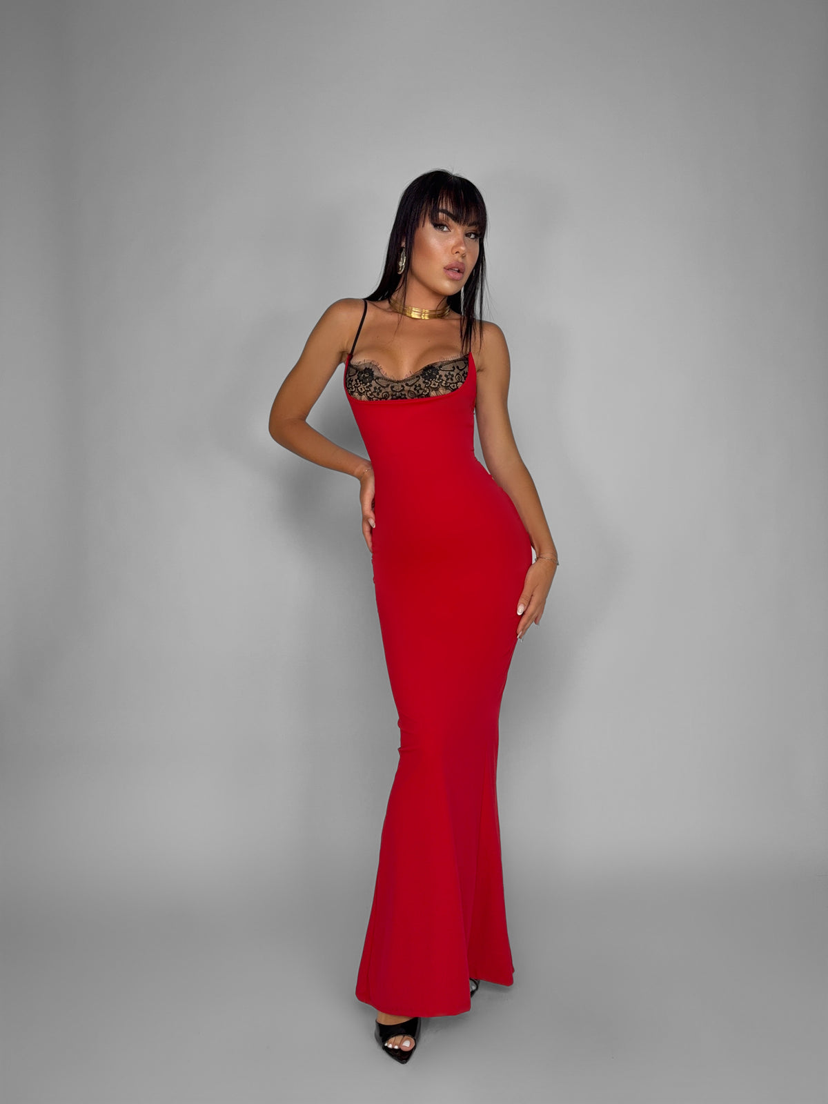 Abito Elegant Lace-Red