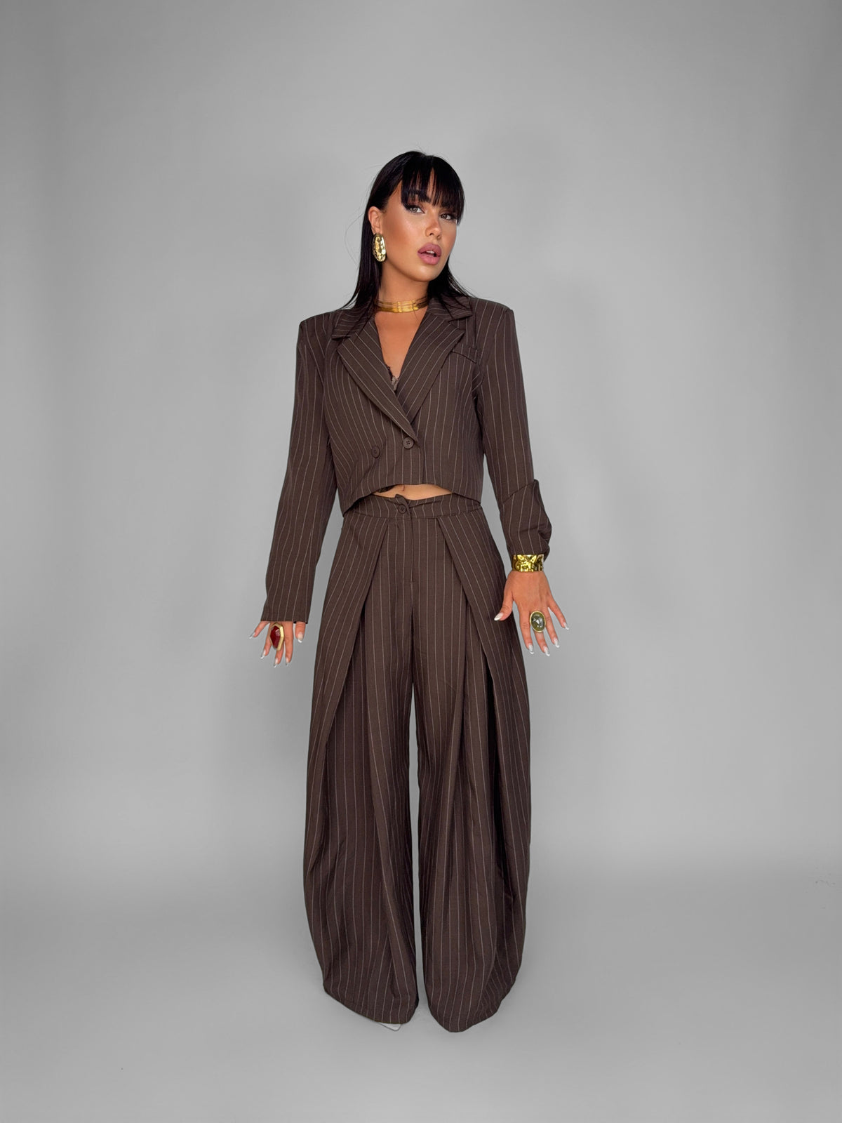 Total Look Stripe Brown