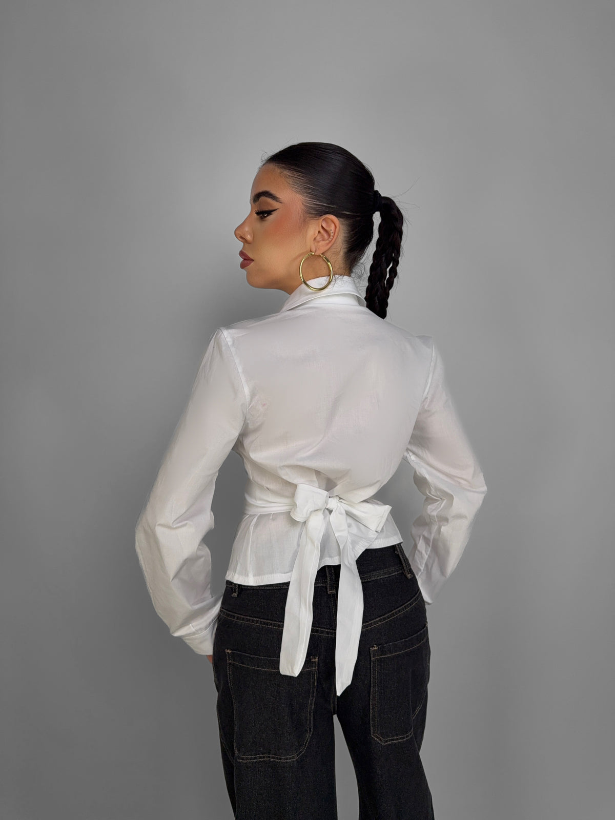 Camicia Back Flock - White