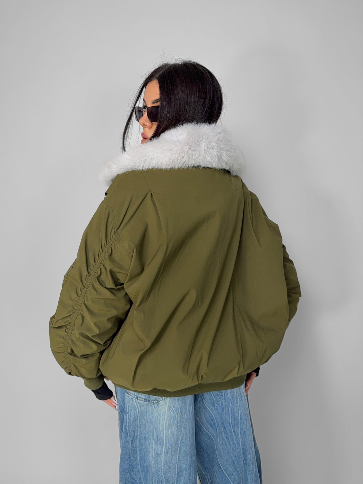 Maxi Fur Jacket - Green