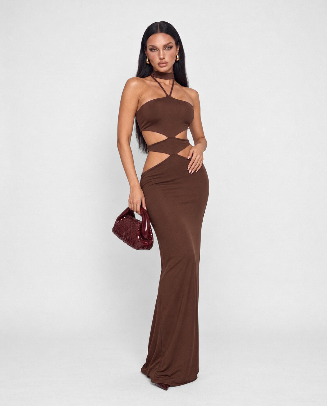 Abito Cut Out-Brown