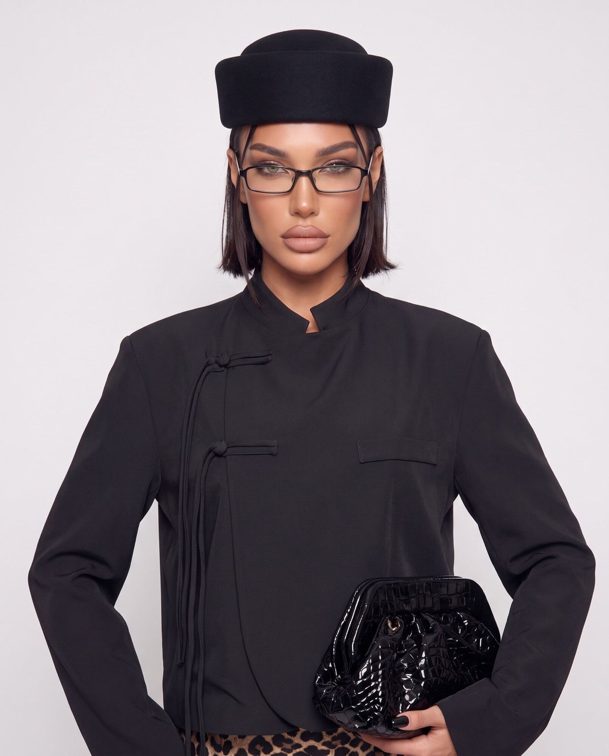 Giacchetto Boxy Crop-Black