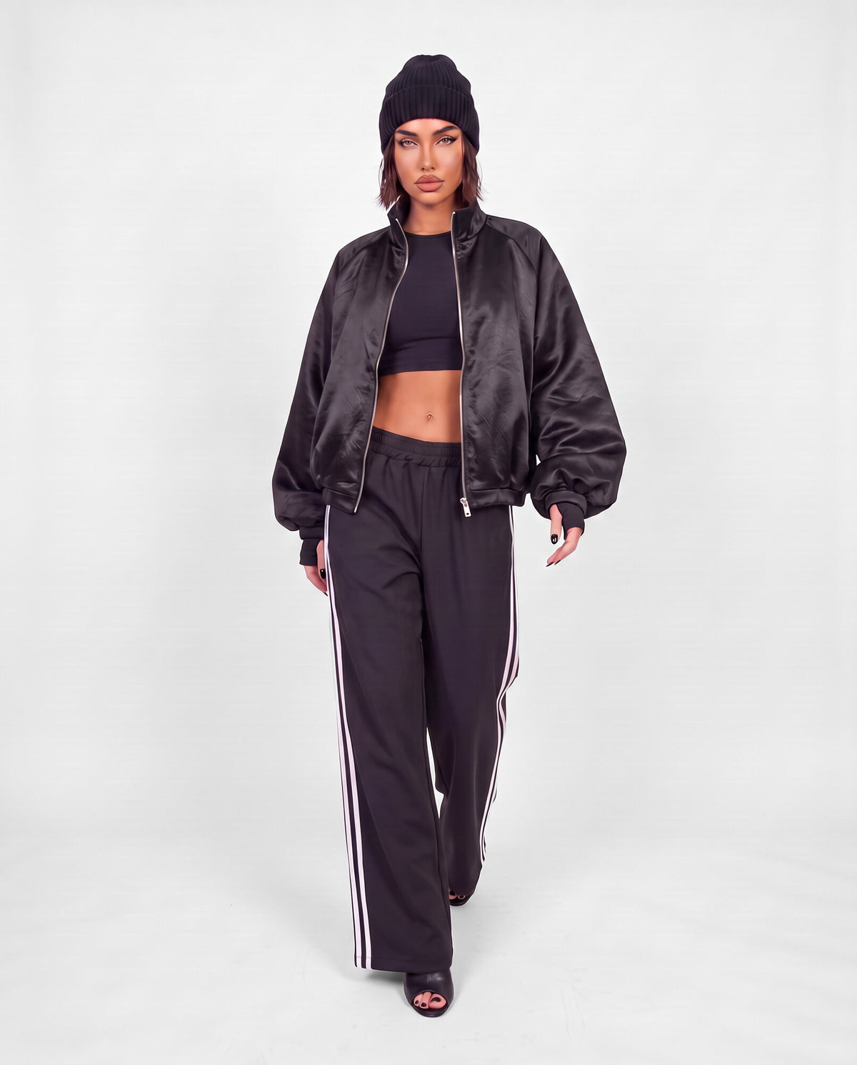 Pantalone Side Stripe-Black
