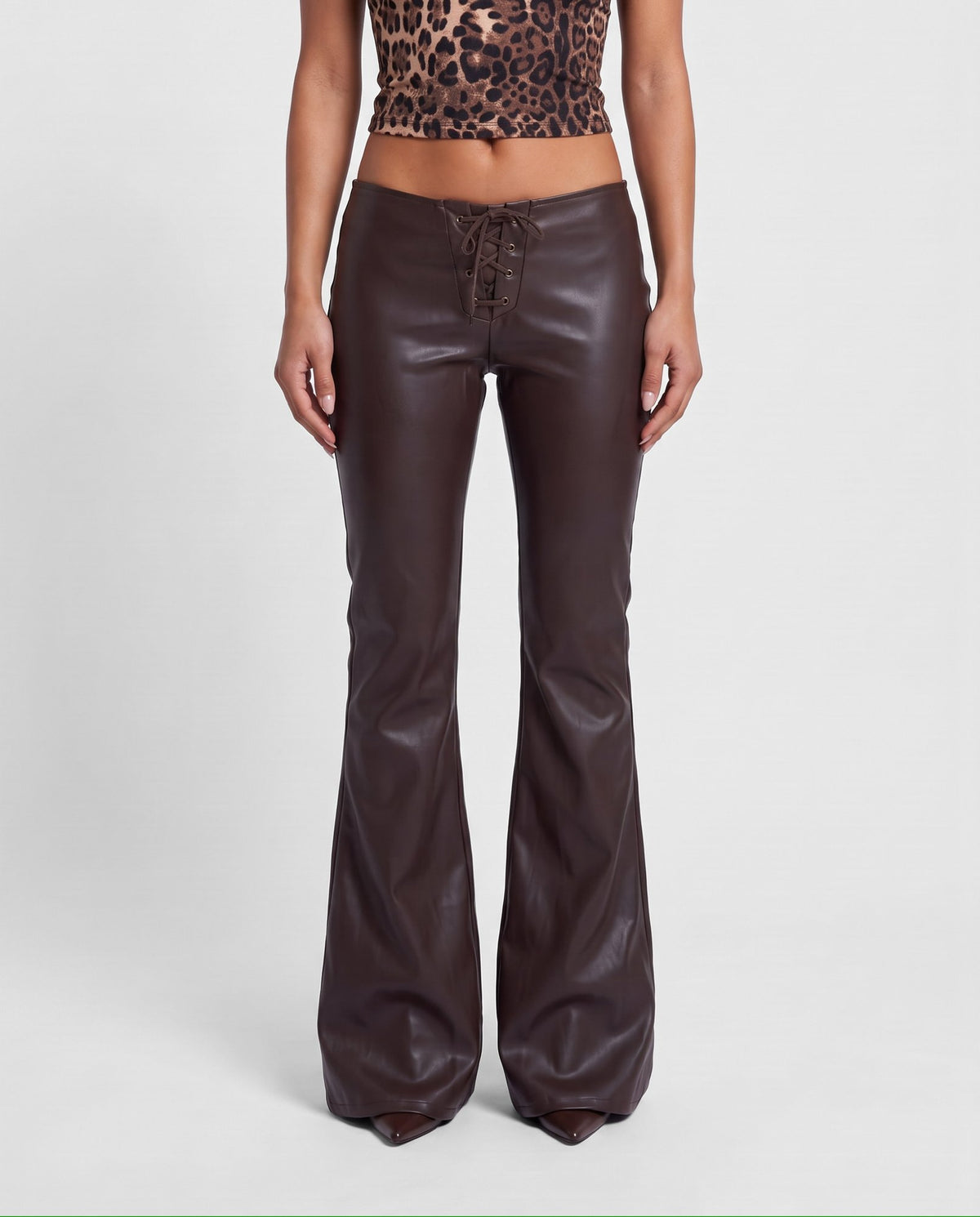 Pantalone Leather String-Brown