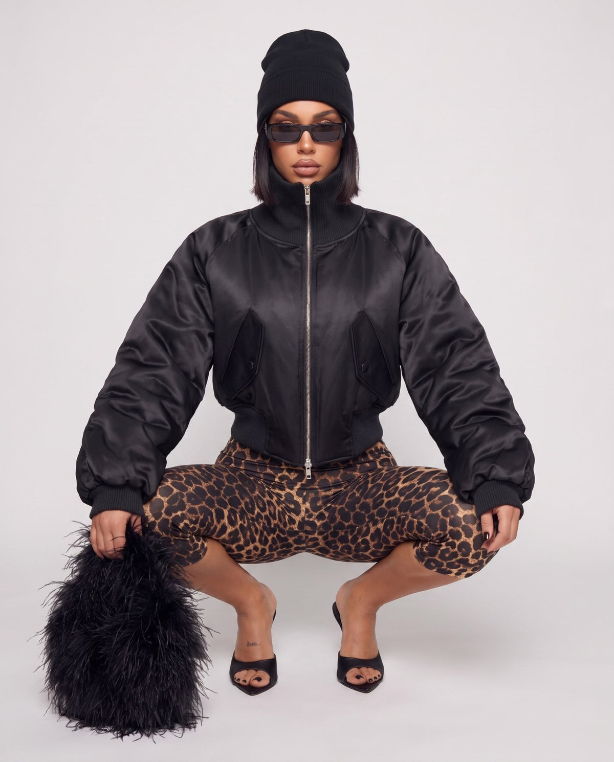 Total Look Bomber Leopard