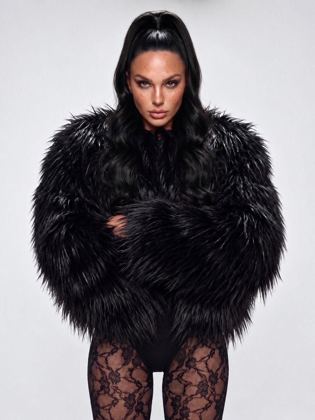 Pelliccia Fluffy Crush-Black