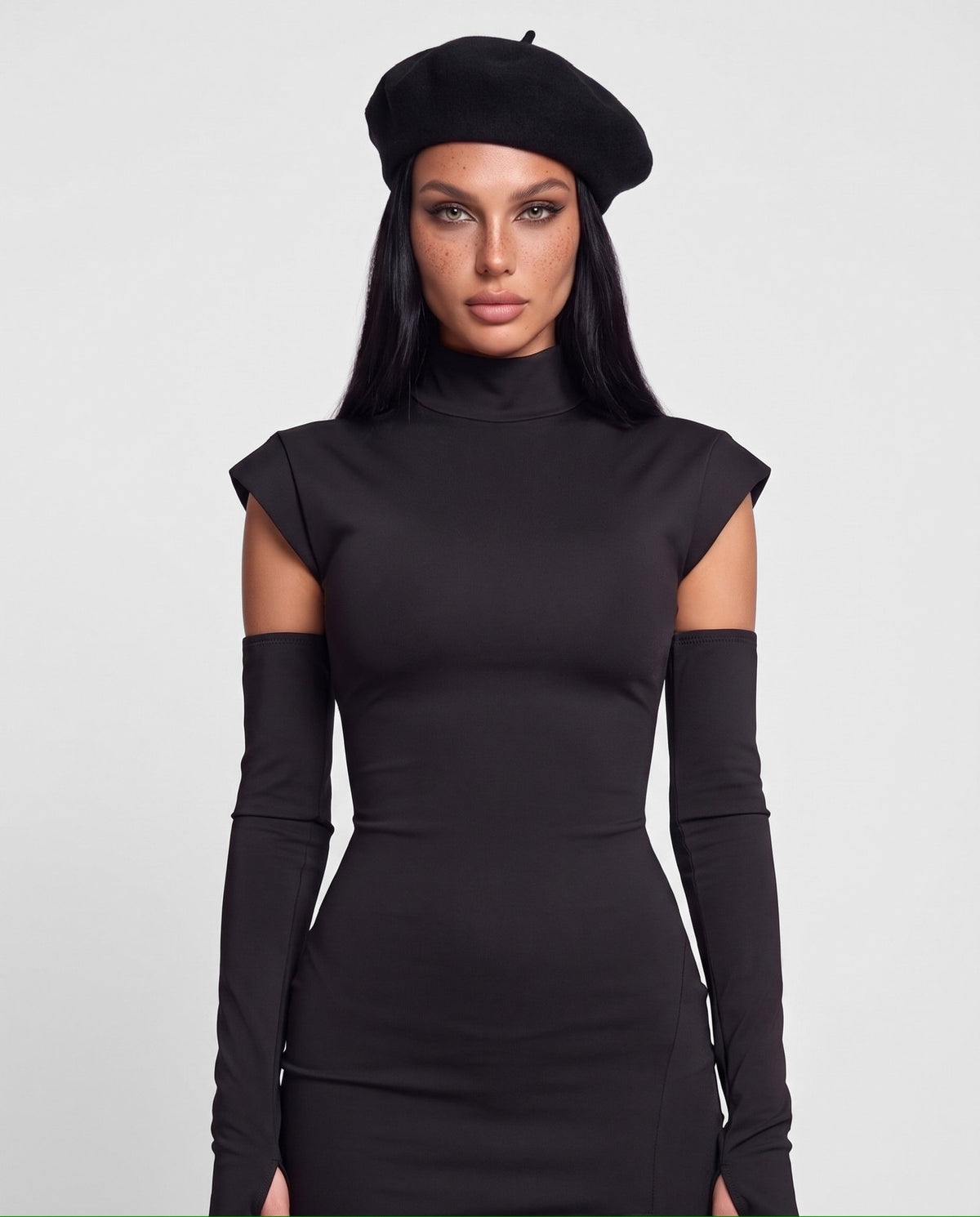 Abito Muff Sleeve-Black