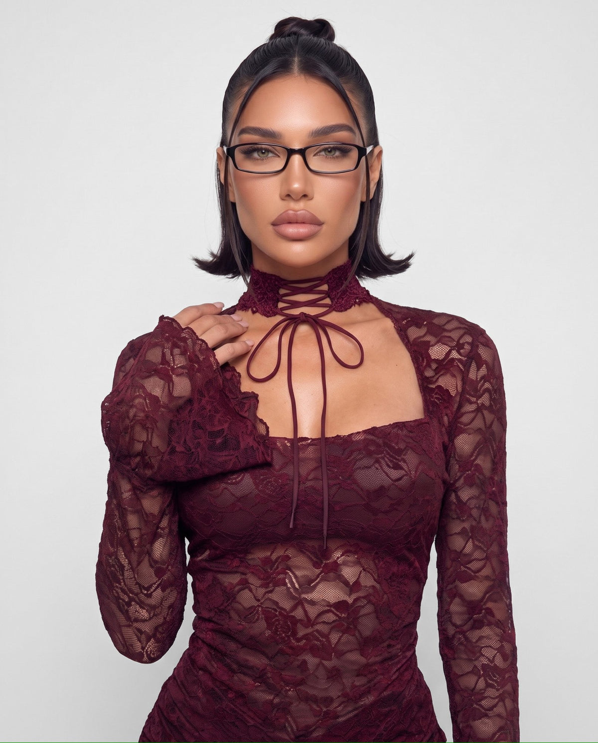 Abito Lace Dream-Cherry Red