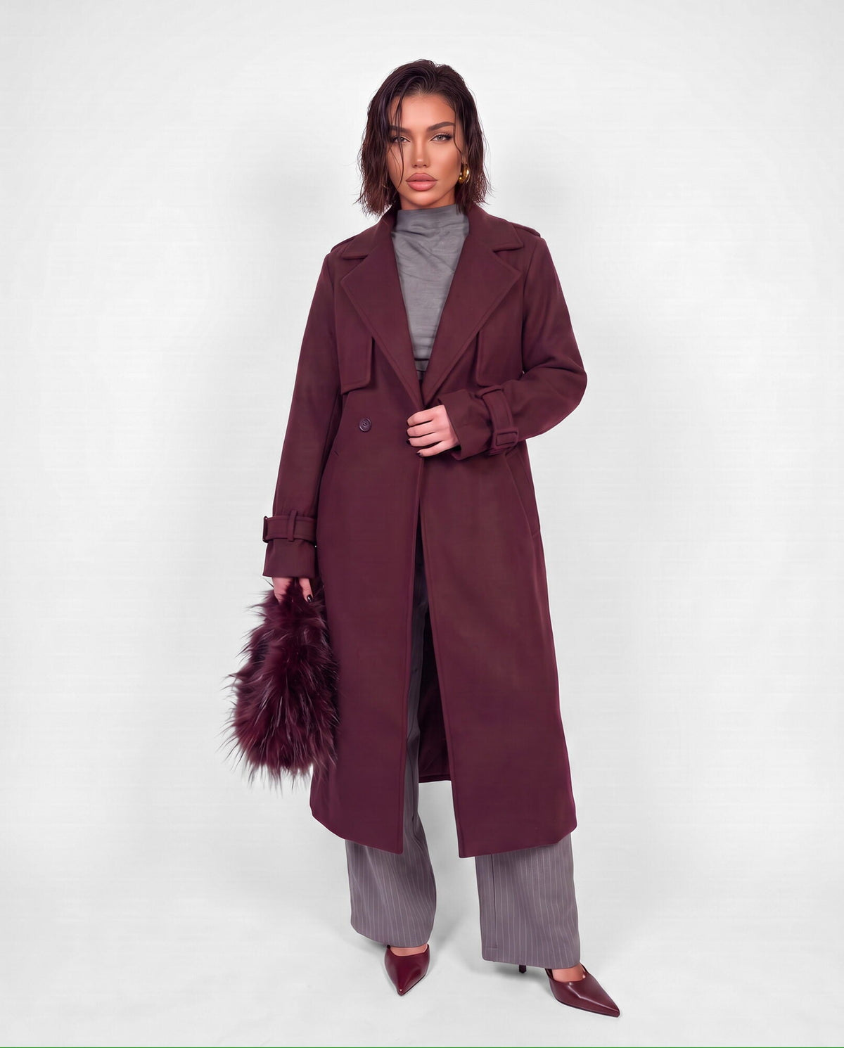 Trench Timeless-Cherry Red